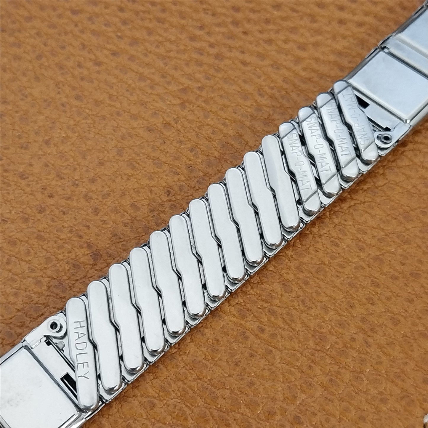 Stainless Steel & Lizard Hadley USA nos 1960s Vintage Watch Band