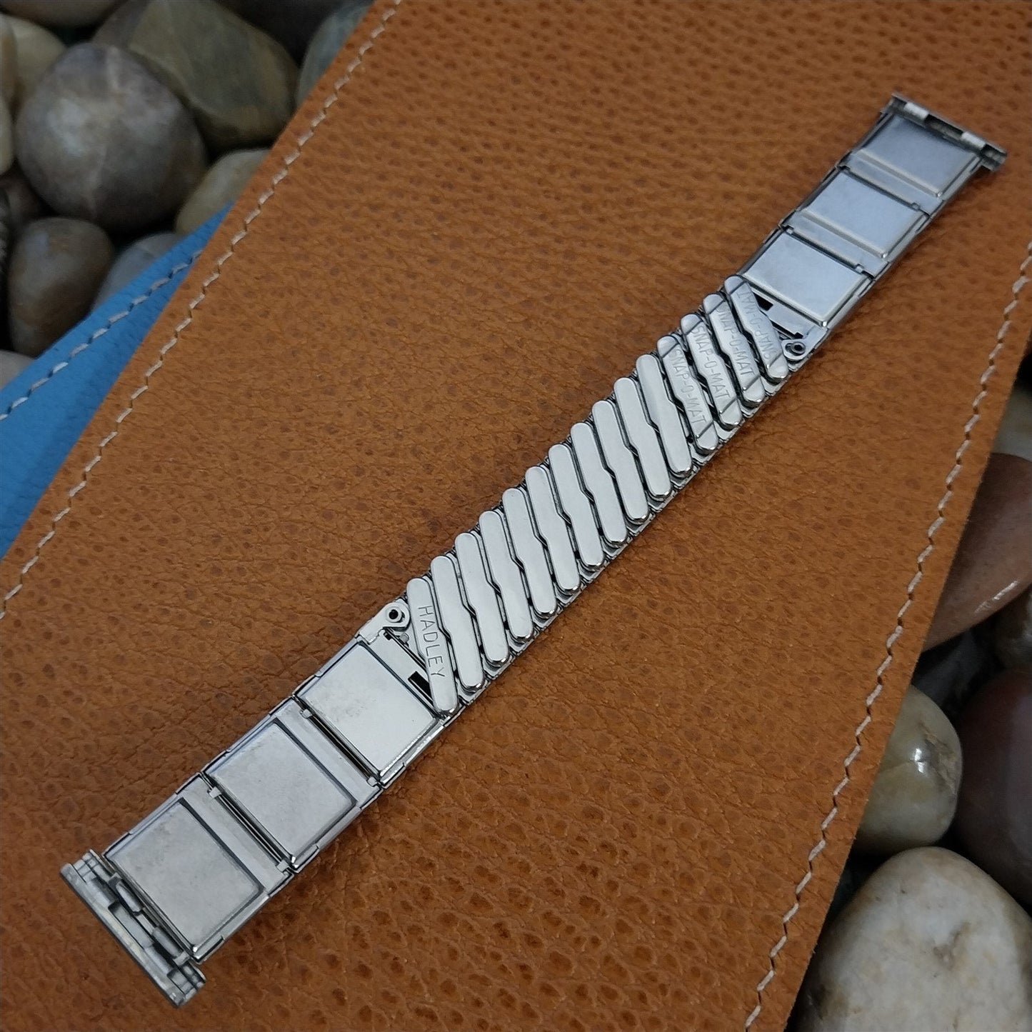 Stainless Steel & Lizard Hadley USA nos 1960s Vintage Watch Band