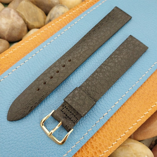 11/16 Kreisler Black Saddle Leather Long nos 1960s Vintage Watch Band