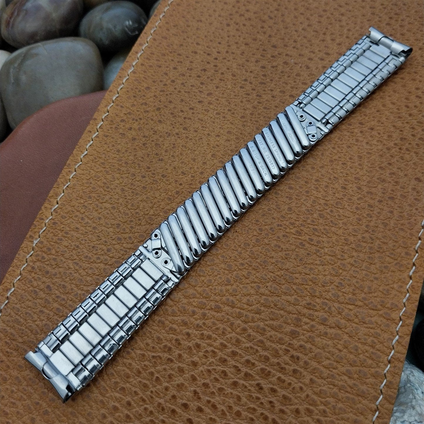 1970s 5/8" Stainless Steel T77 Flared Expansion nos Vintage Watch Band Unused