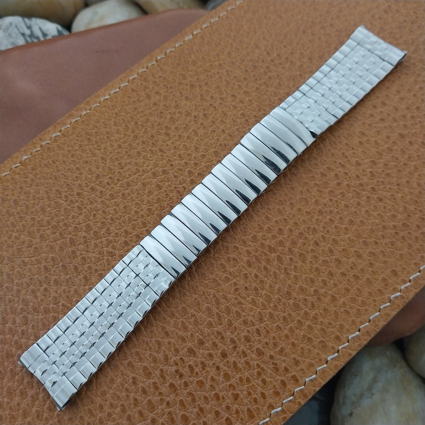 Vintage 17.2mm Mira-Flex USA Stainless Steel Classic Stretch 1960s Watch Band