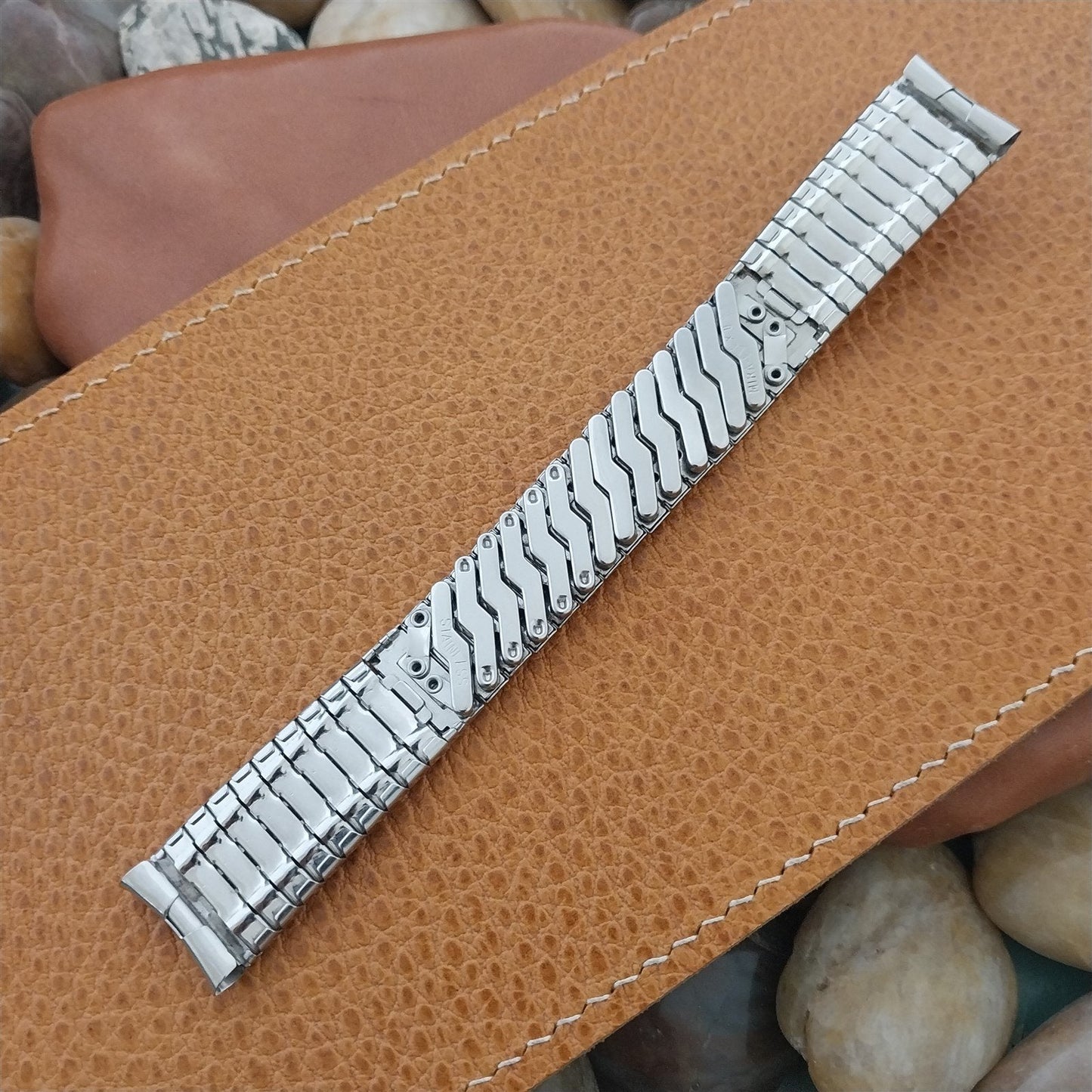 Vintage 17.2mm Mira-Flex USA Stainless Steel Classic Stretch 1960s Watch Band