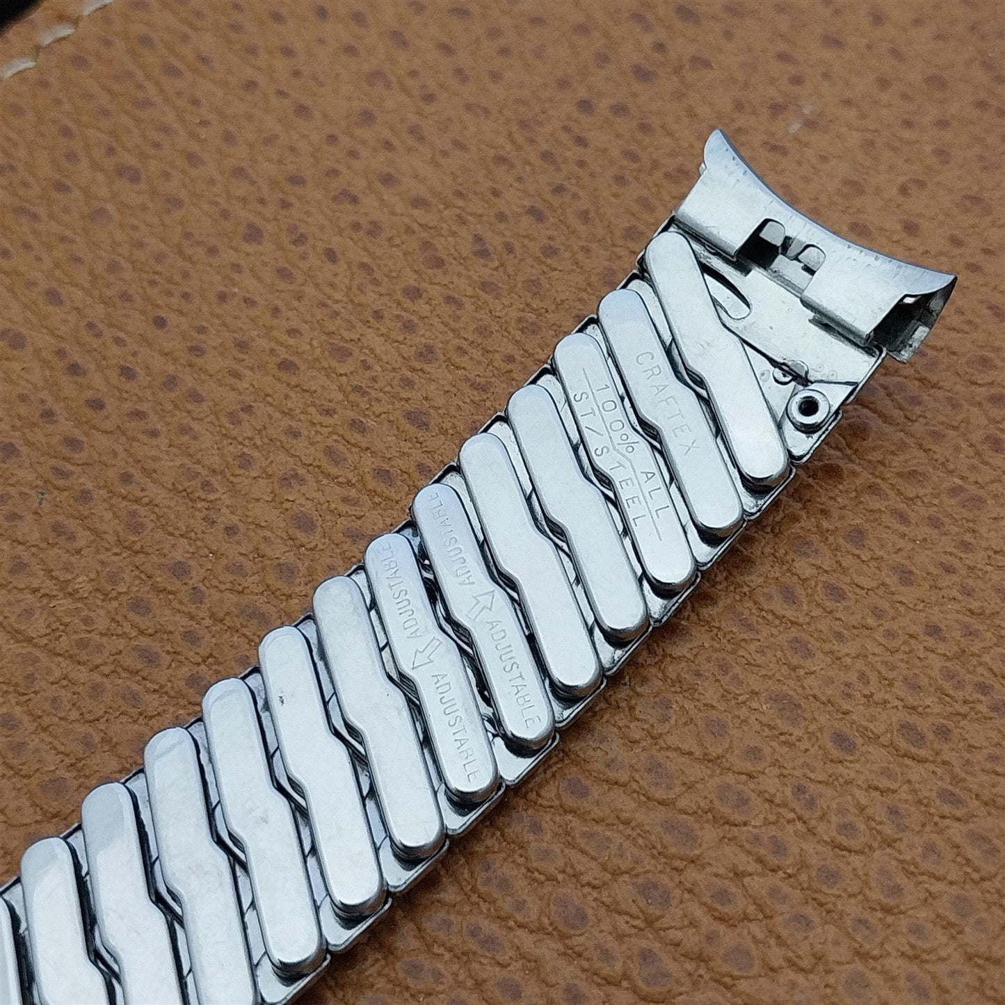 1960s-1970s Craftex Stainless Steel Expansion 17mm nos Vintage Watch Band