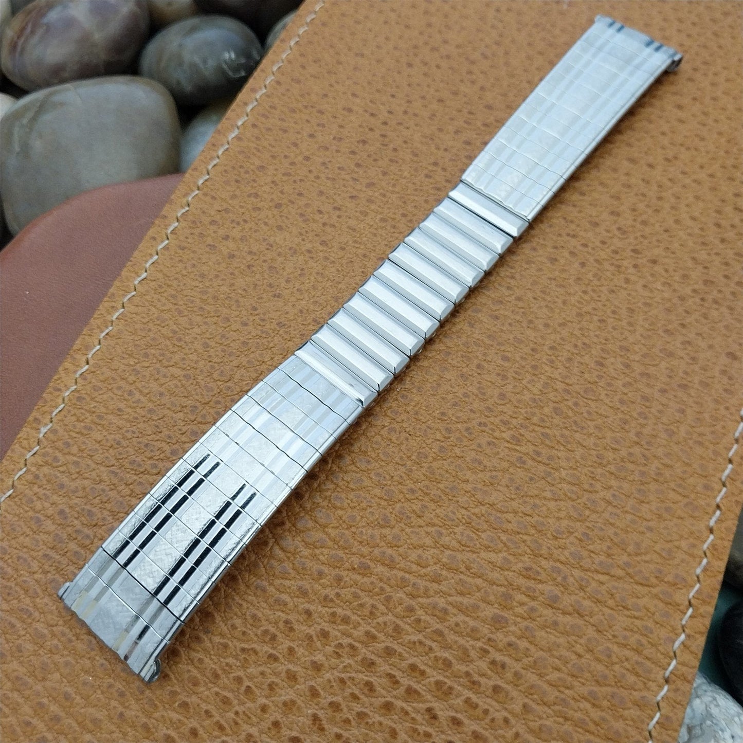 18mm 19mm Hadley Elgin Stainless Steel Expansion Unused 1960s-1970s Watch Band