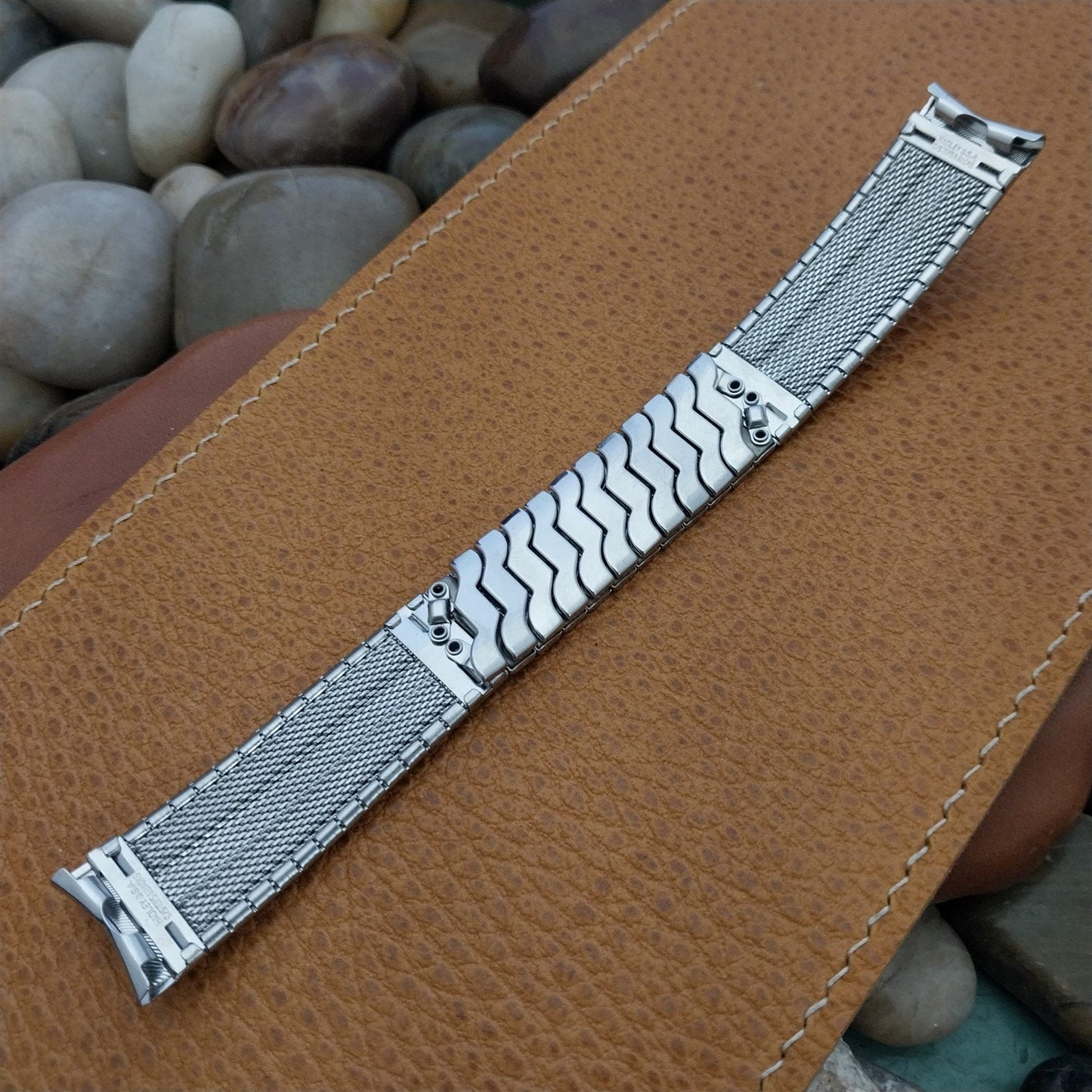 17.2mm Hadley Elgin Stainless Steel Expansion Unused 1960s Vintage Watch Band