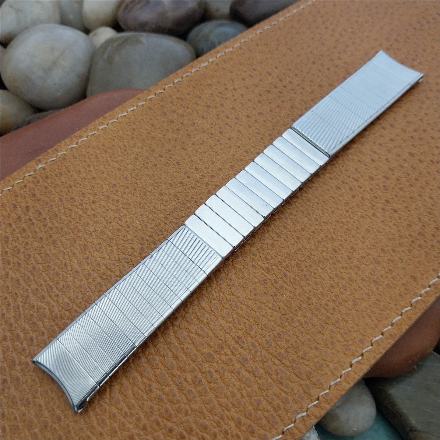 17.2mm Hadley Elgin Stainless Steel Expansion Unused 1960s Vintage Watch Band