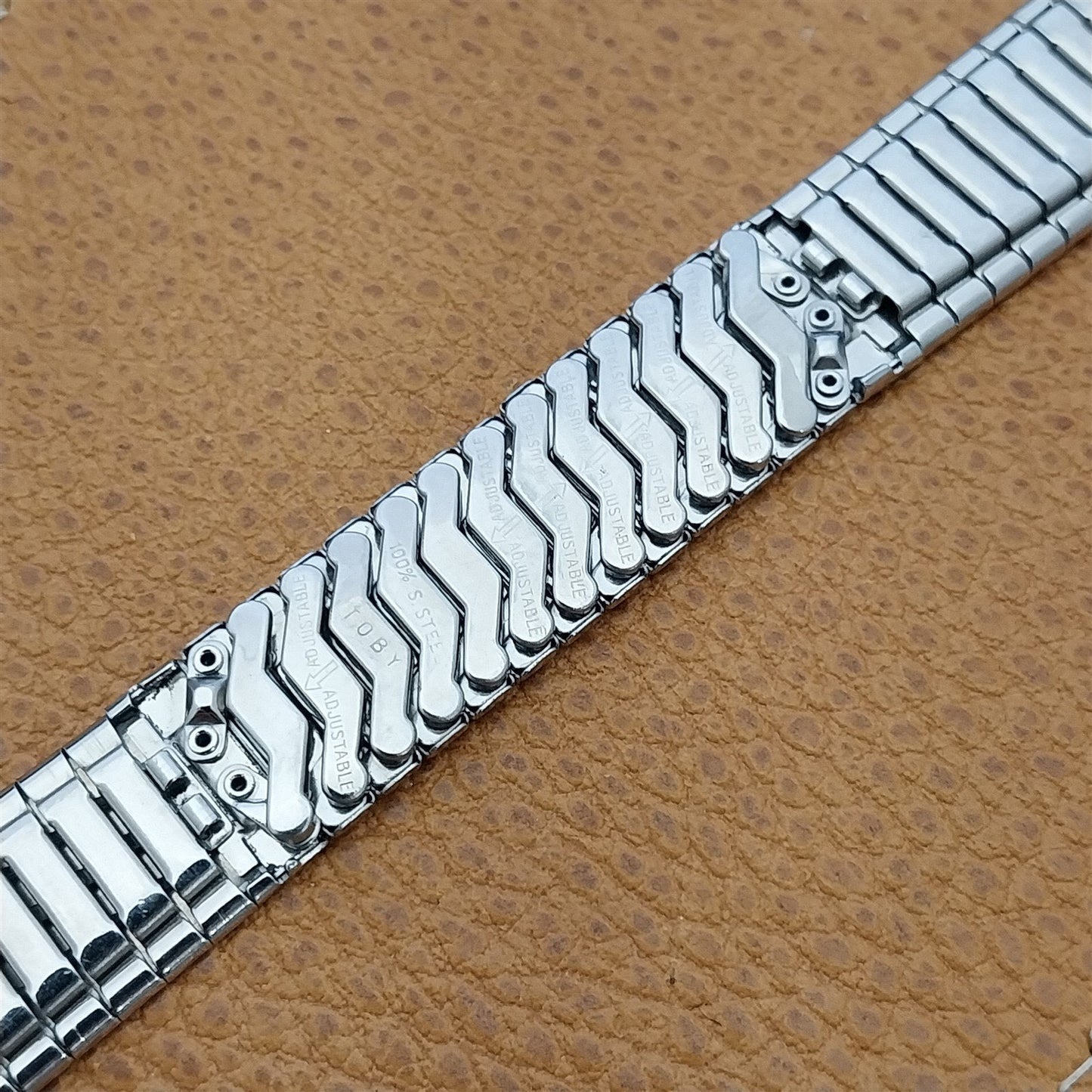 19mm 18mm 17.2mm Stainless Steel Toby Unused nos 1970s Vintage Watch Band