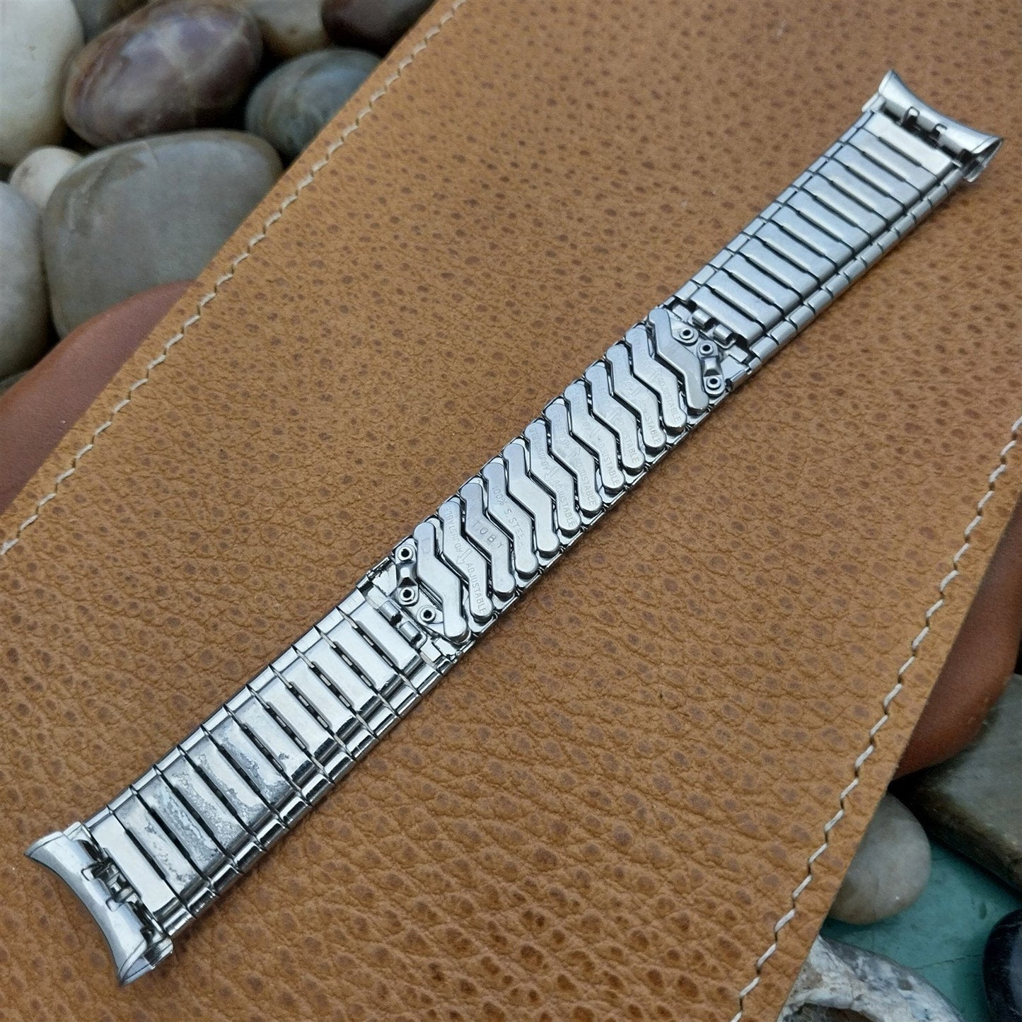 19mm 18mm 17.2mm Stainless Steel Toby Unused nos 1970s Vintage Watch Band