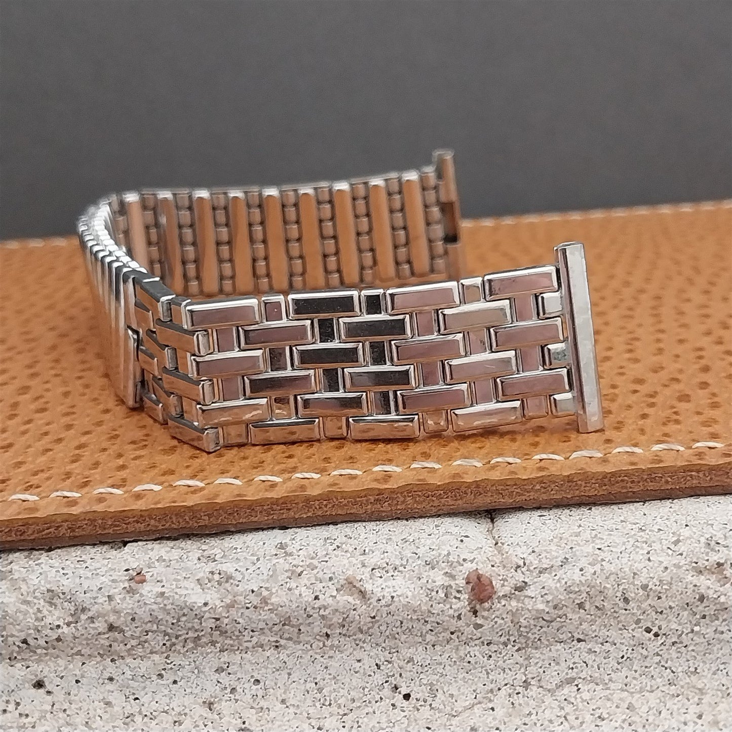 Vintage 1950s White Gold Filled Speidel Fort Knox 19mm 18mm 16mm NOS Watch Band