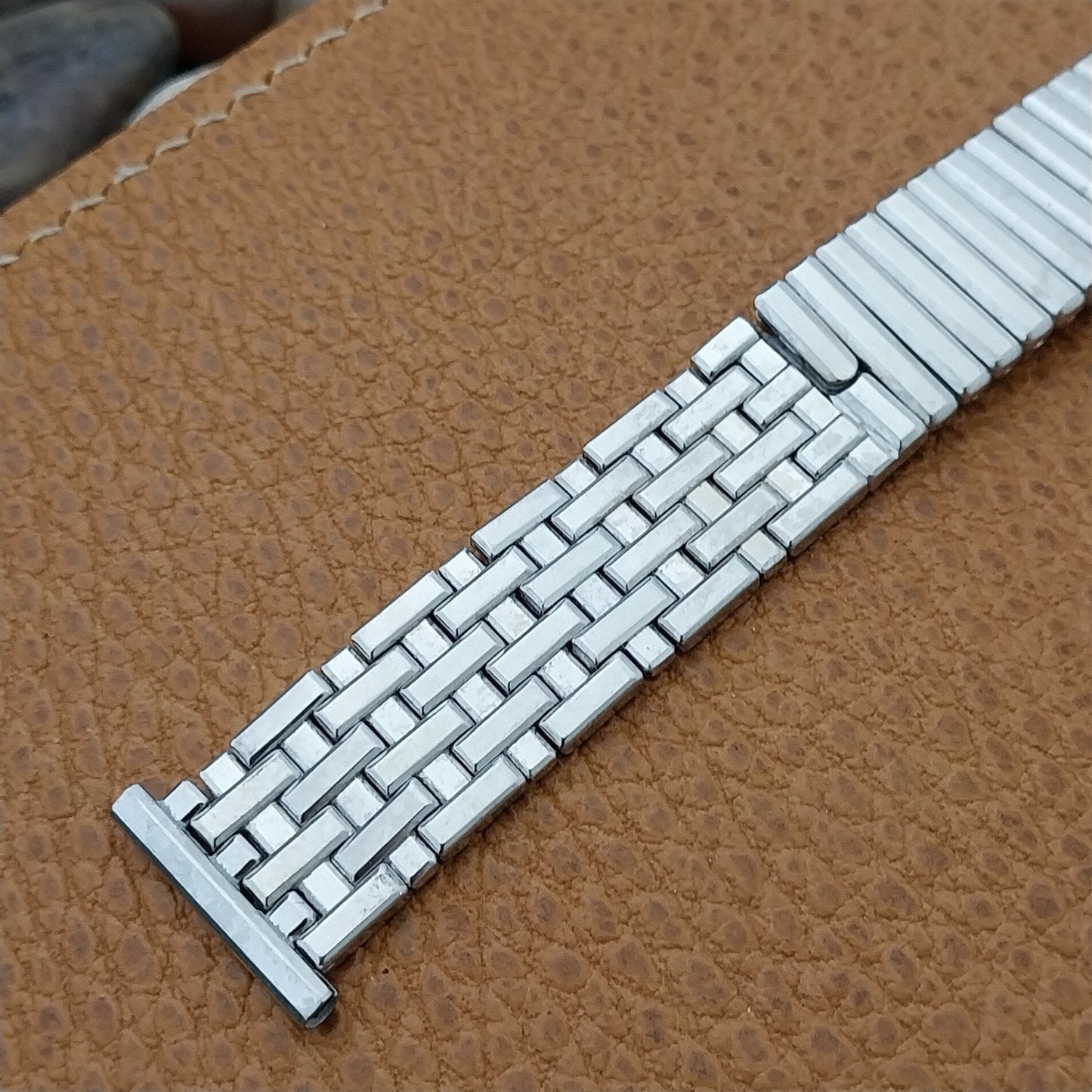 Vintage 1950s White Gold Filled Speidel Fort Knox 19mm 18mm 16mm NOS Watch Band