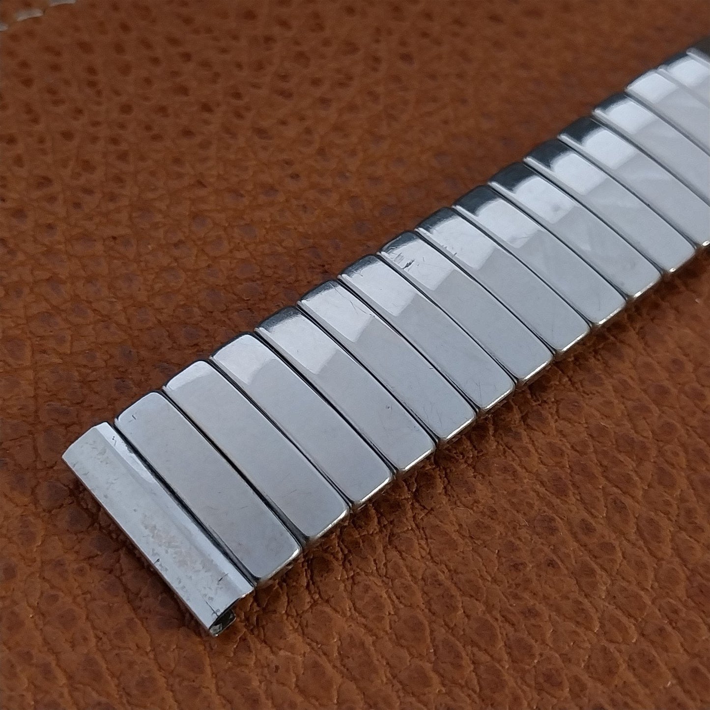 17.2mm 10k White Gold Filled Flex-Let nos 1959 Unused Vintage Watch Band