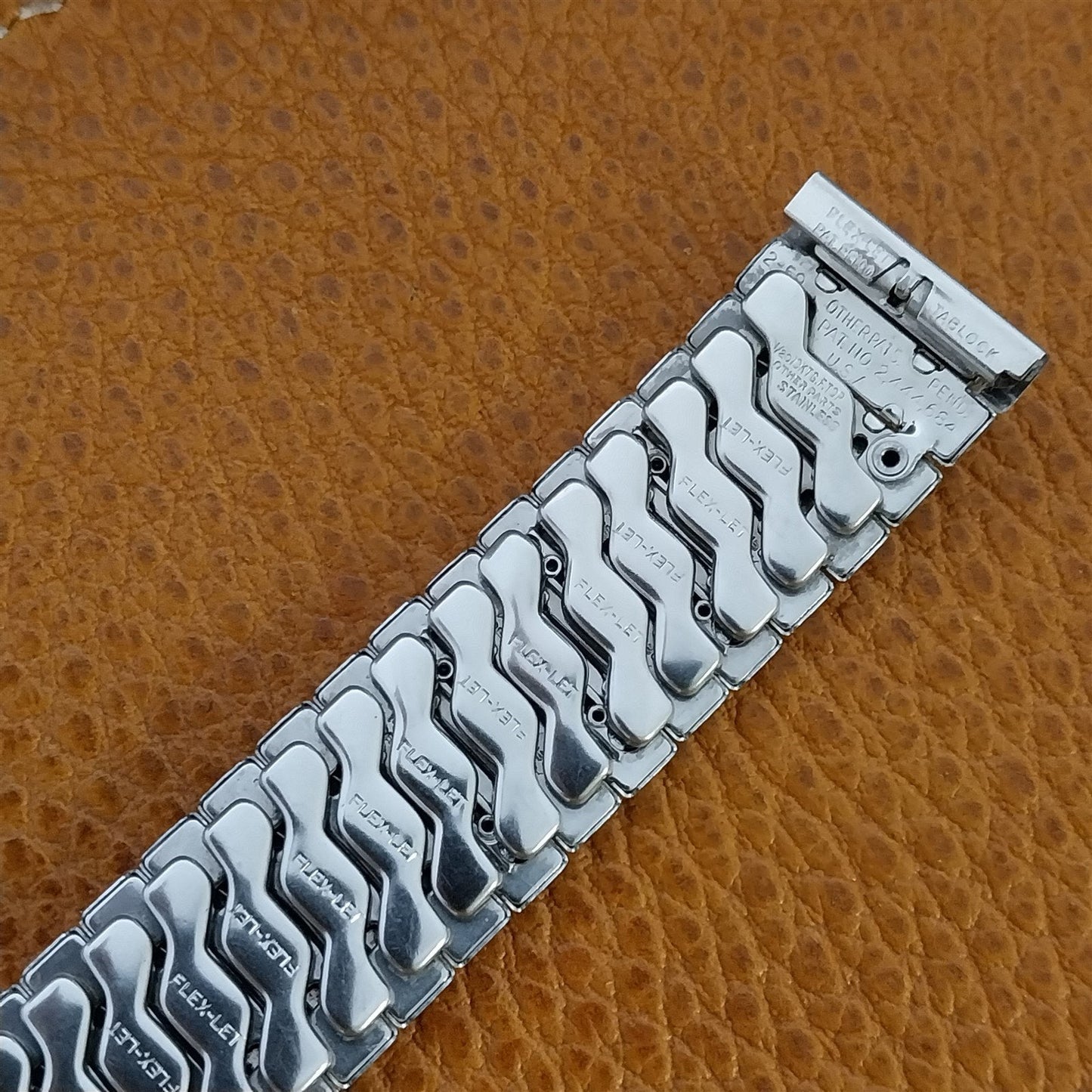 17.2mm 10k White Gold Filled Flex-Let nos 1959 Unused Vintage Watch Band