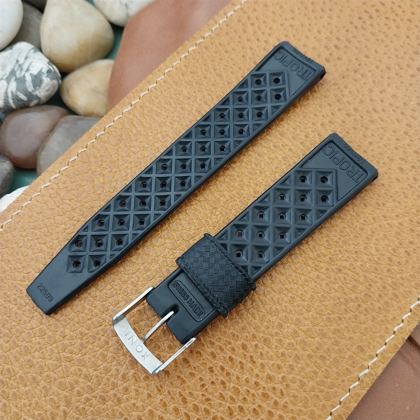 18mm Authentic Tropic Swiss Dive & Square Acier Buckle Unused Vintage Watch Band