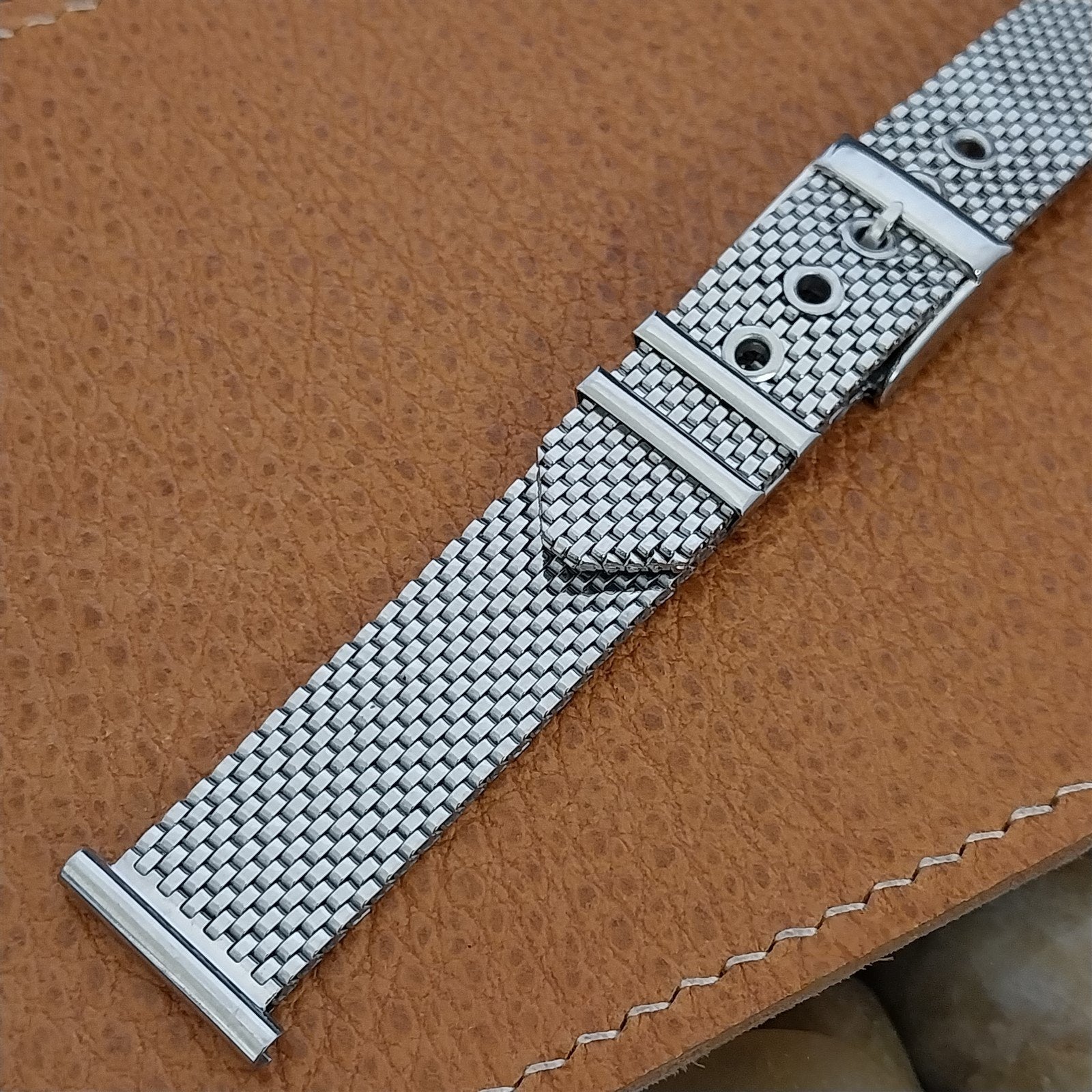 18mm 19mm 16mm 1950s Flex-Let Stainless Steel Mesh Unused Vintage Watch Band