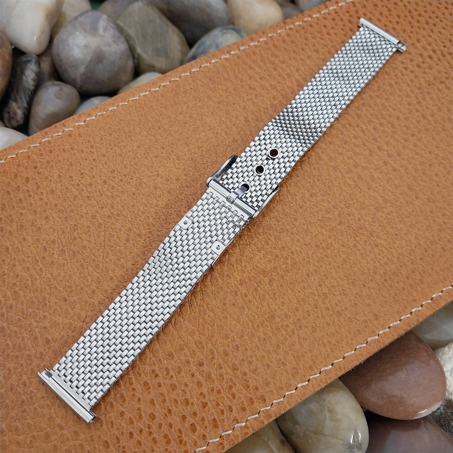 18mm 19mm 16mm 1950s Flex-Let Stainless Steel Mesh Unused Vintage Watch Band