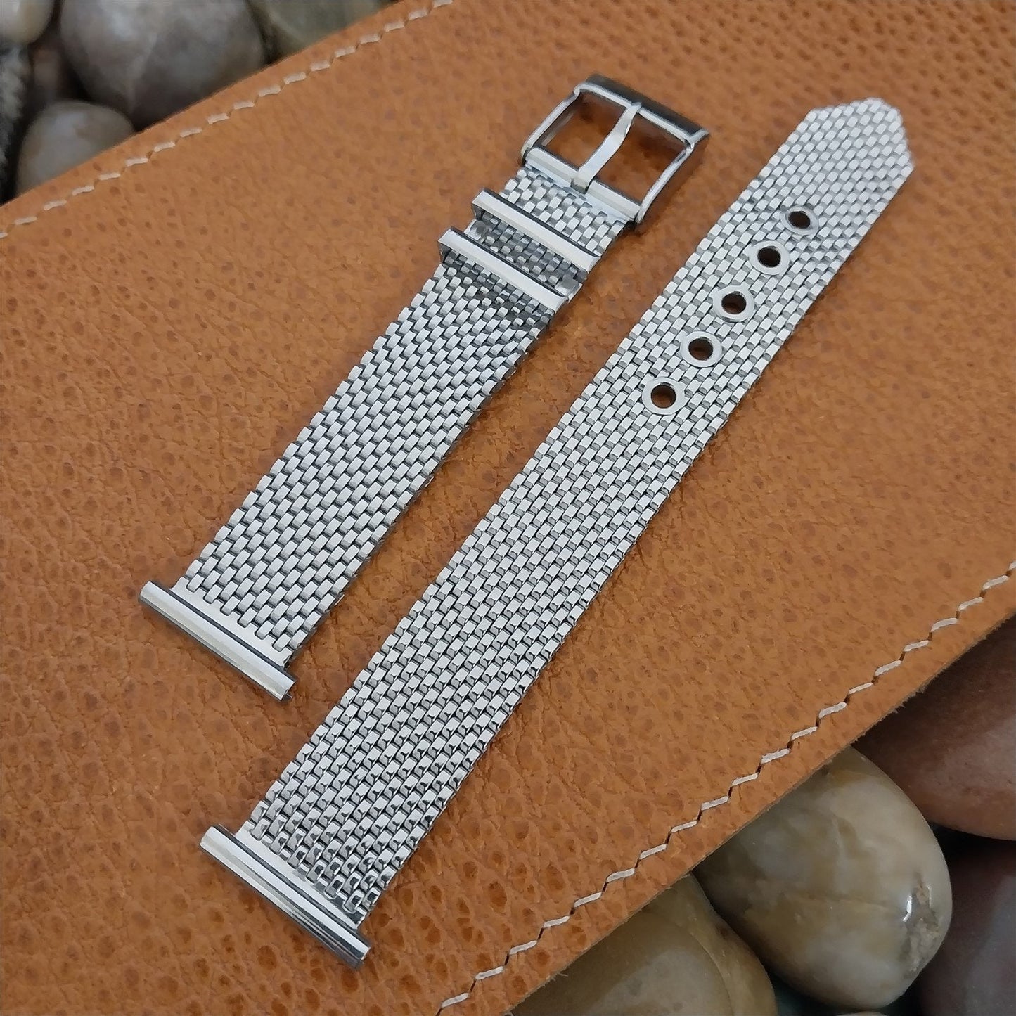 18mm 19mm 16mm 1950s Flex-Let Stainless Steel Mesh Unused Vintage Watch Band