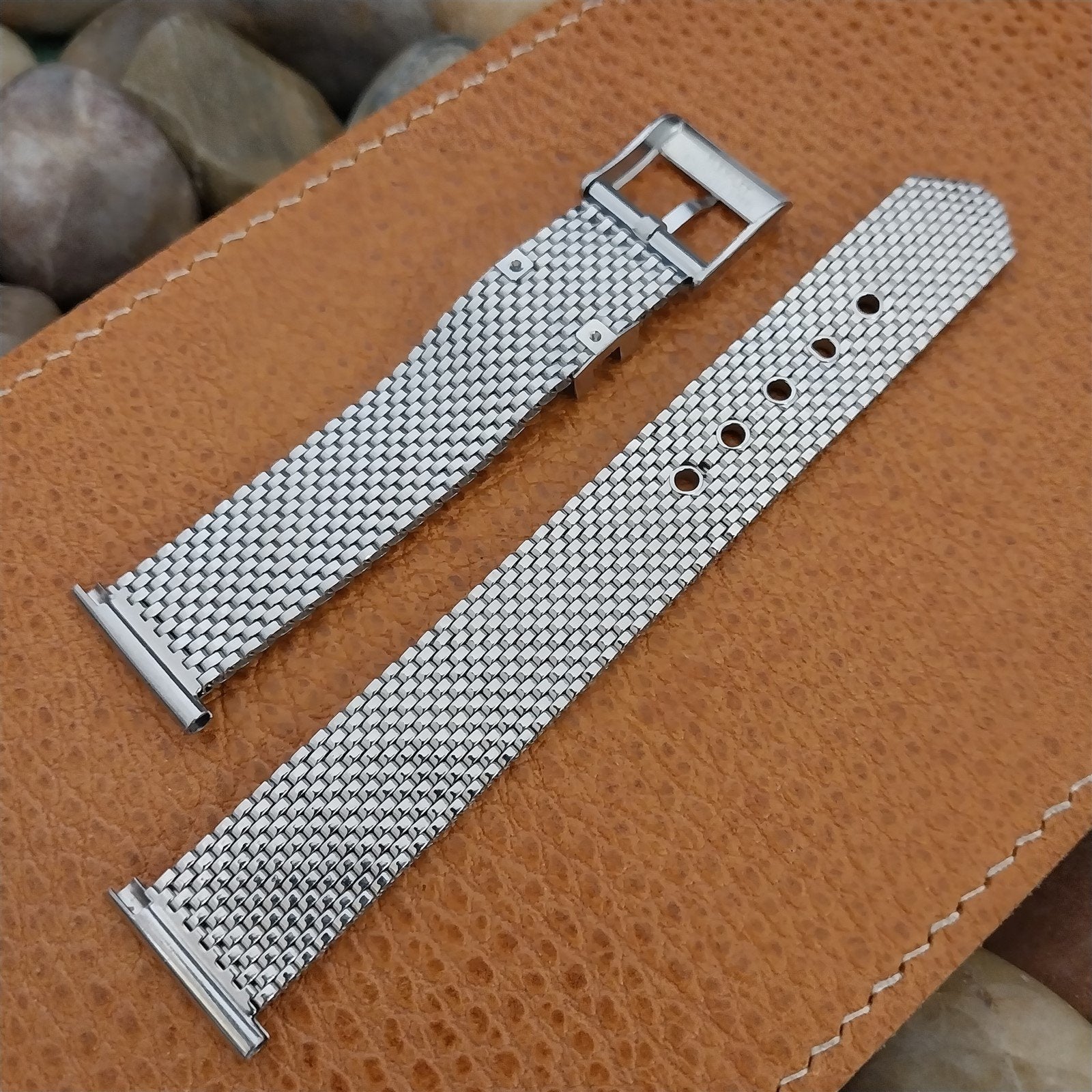 18mm 19mm 16mm 1950s Flex-Let Stainless Steel Mesh Unused Vintage Watch Band