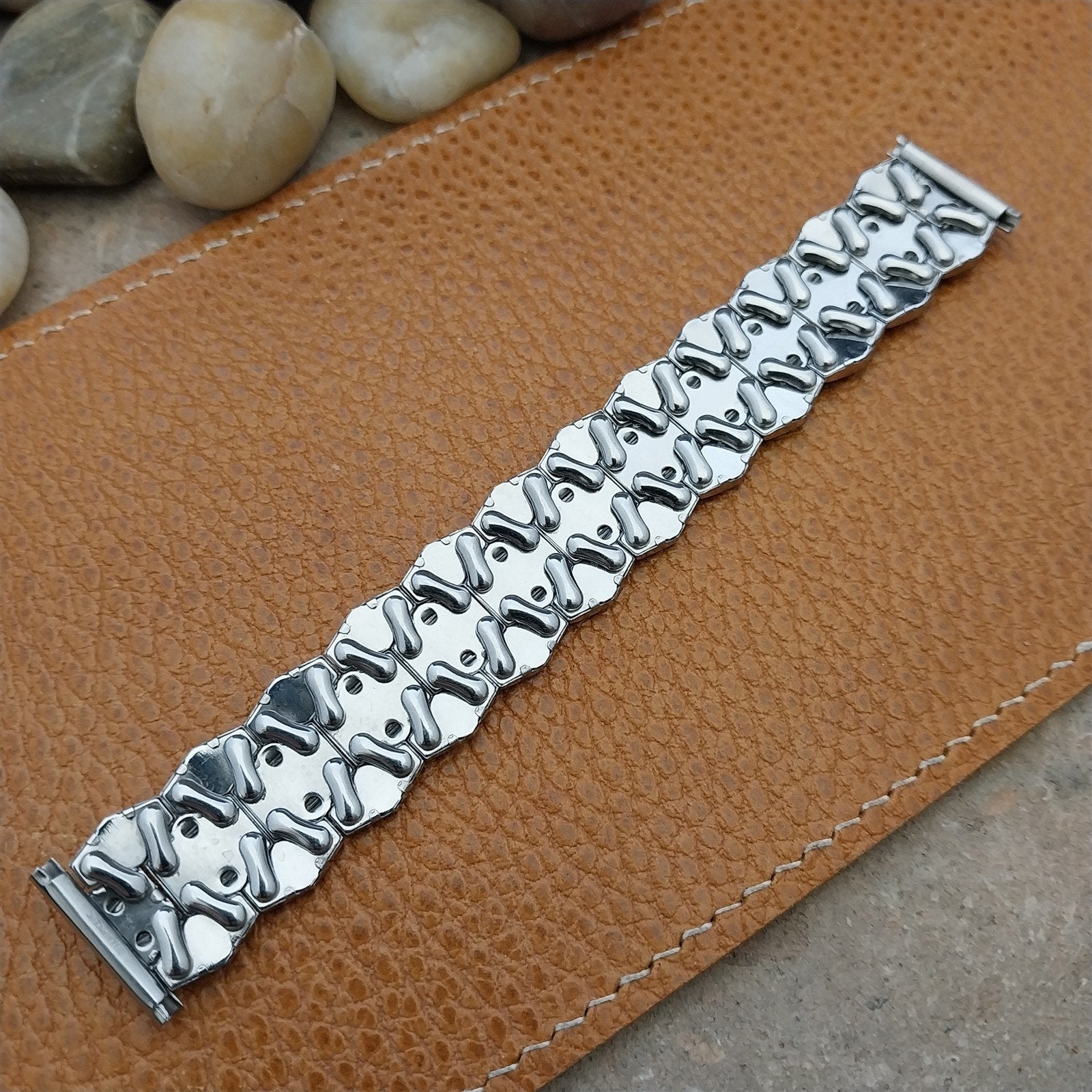 5/8"-3/4" Bellavance Short Stainless Quadra-Stretch Expansion Vintage Watch Band