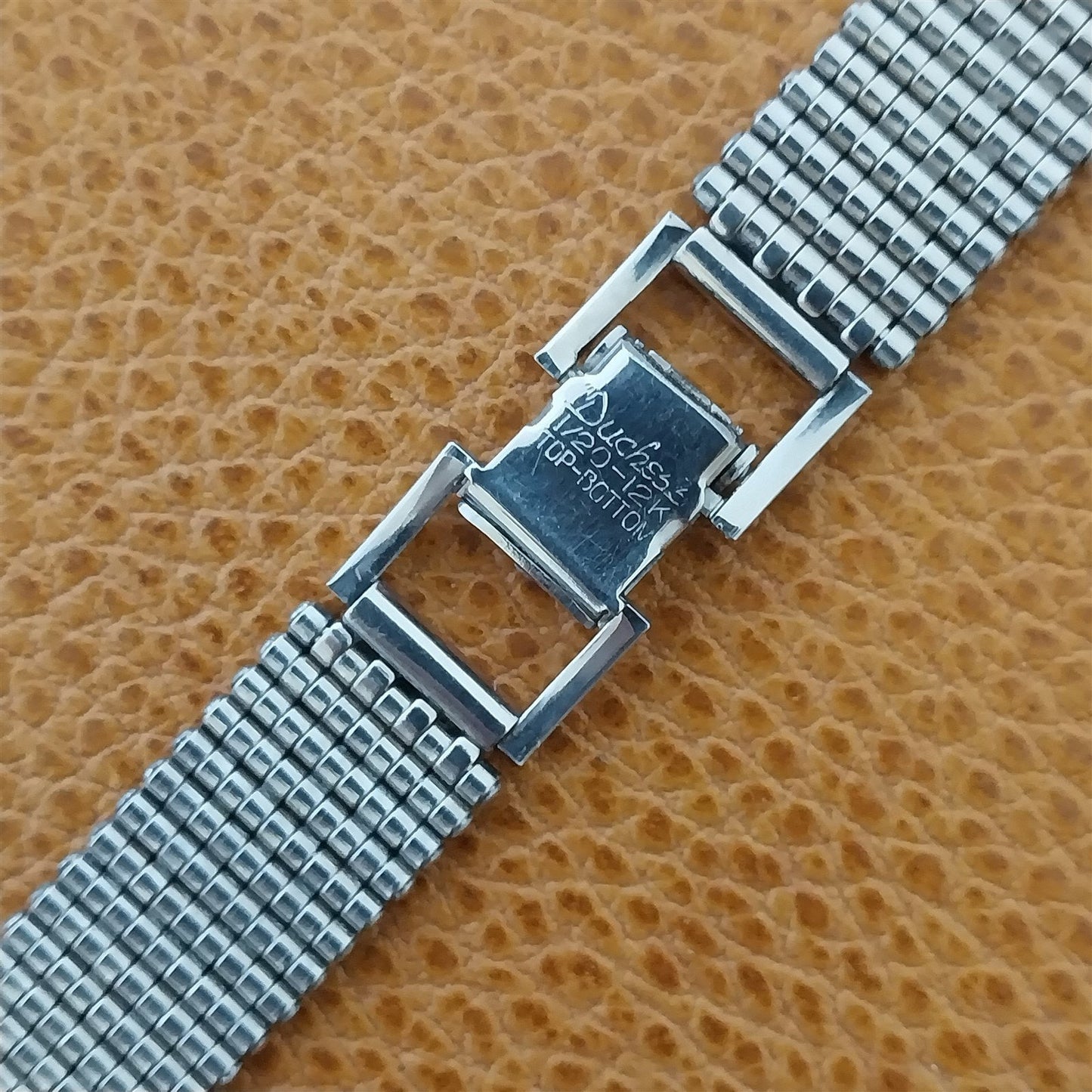 Duchess 5/8" 12k White Gold-Filled Basketweave Mesh 1940s Vintage Watch Band