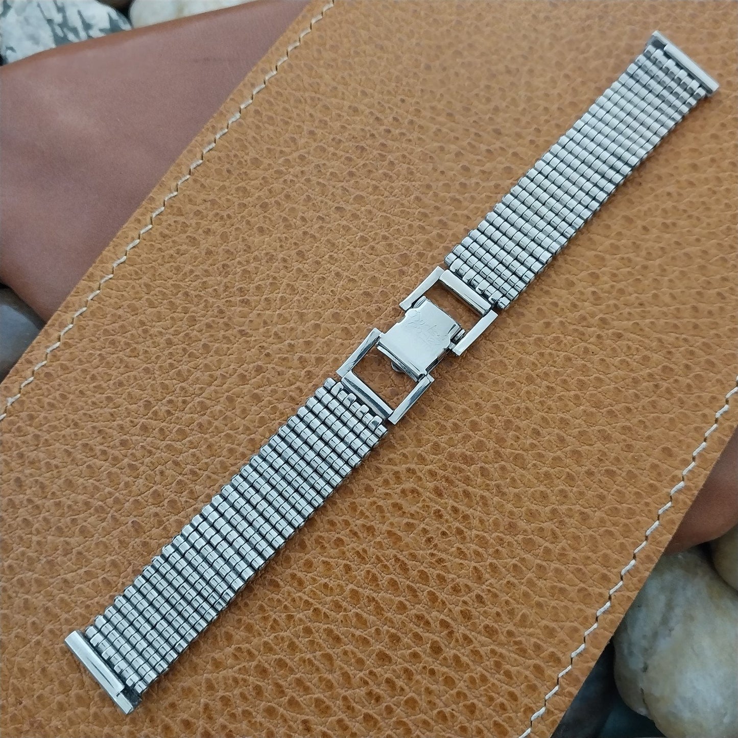 Duchess 5/8" 12k White Gold-Filled Basketweave Mesh 1940s Vintage Watch Band