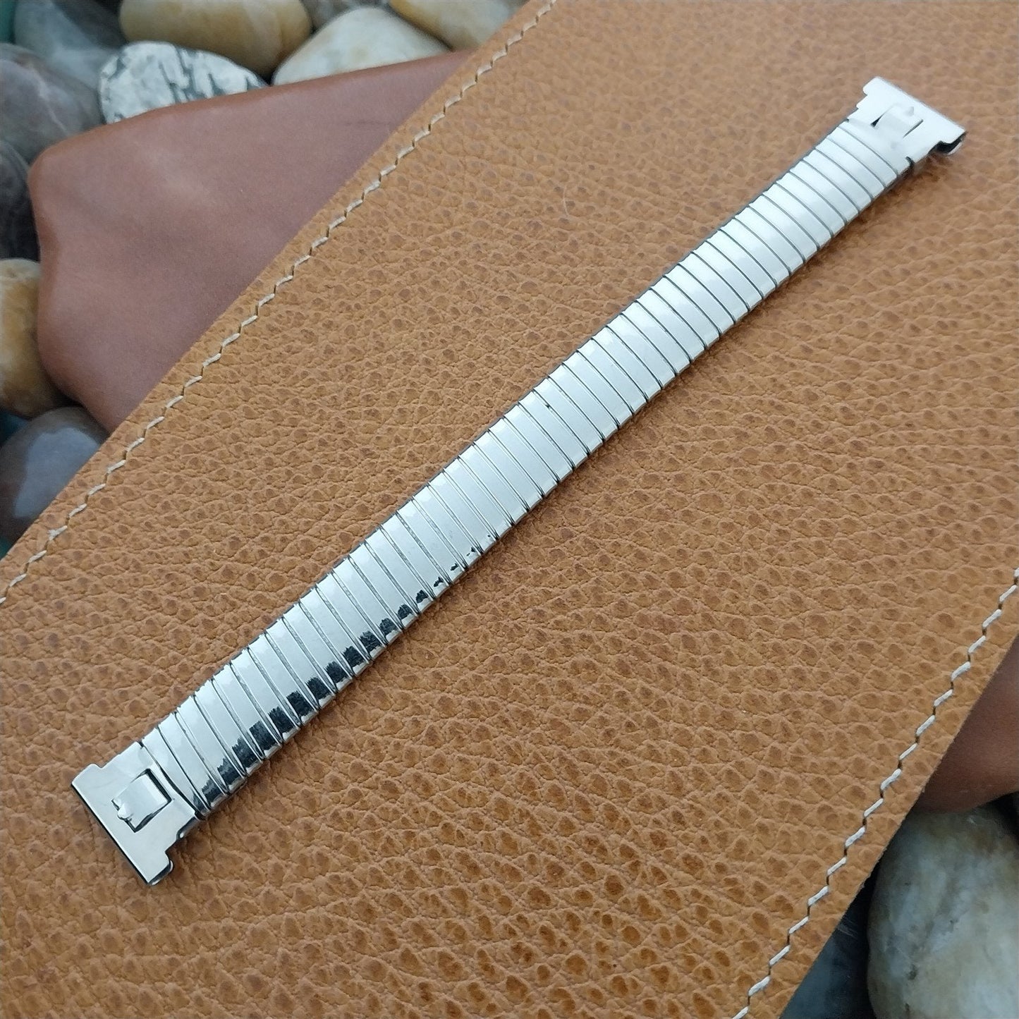 Vintage 5/8" SKS 12k White Gold-Filled Wire Lug Unused Classic 1940s Watch Band