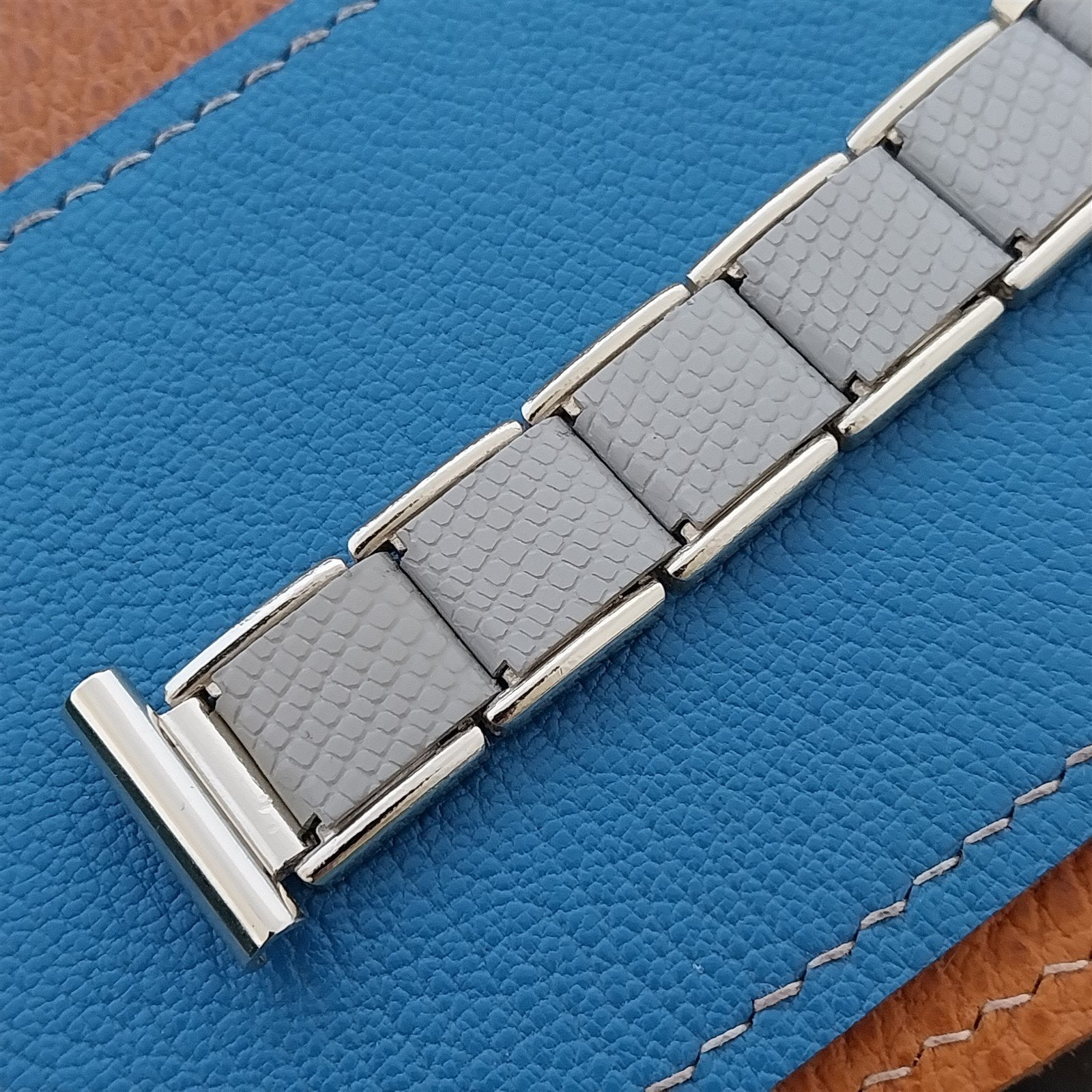 19mm 18mm 16mm Oxydor Swiss Aluminum Gold & Gray nos Unused Vintage Watch Band