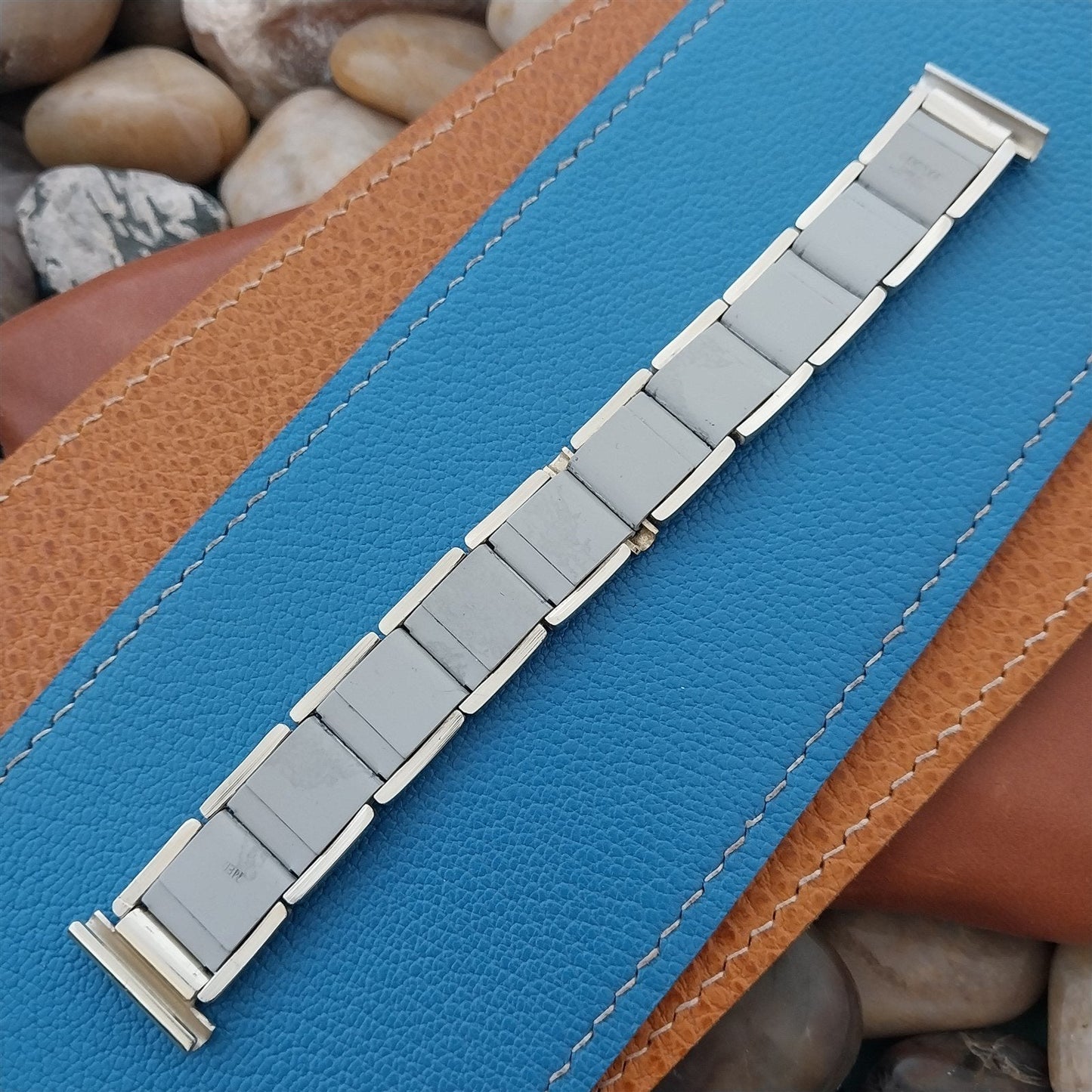 19mm 18mm 16mm Oxydor Swiss Aluminum Gold & Gray nos Unused Vintage Watch Band