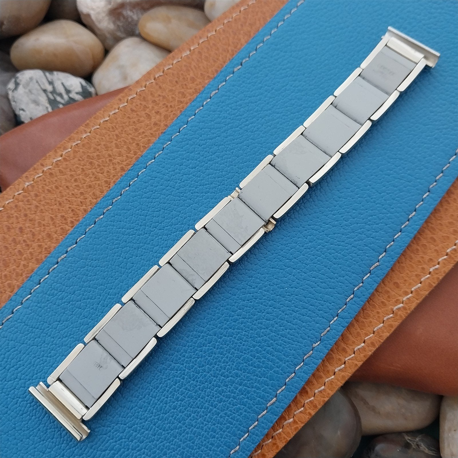 19mm 18mm 16mm Oxydor Swiss Aluminum Gold & Gray nos Unused Vintage Watch Band