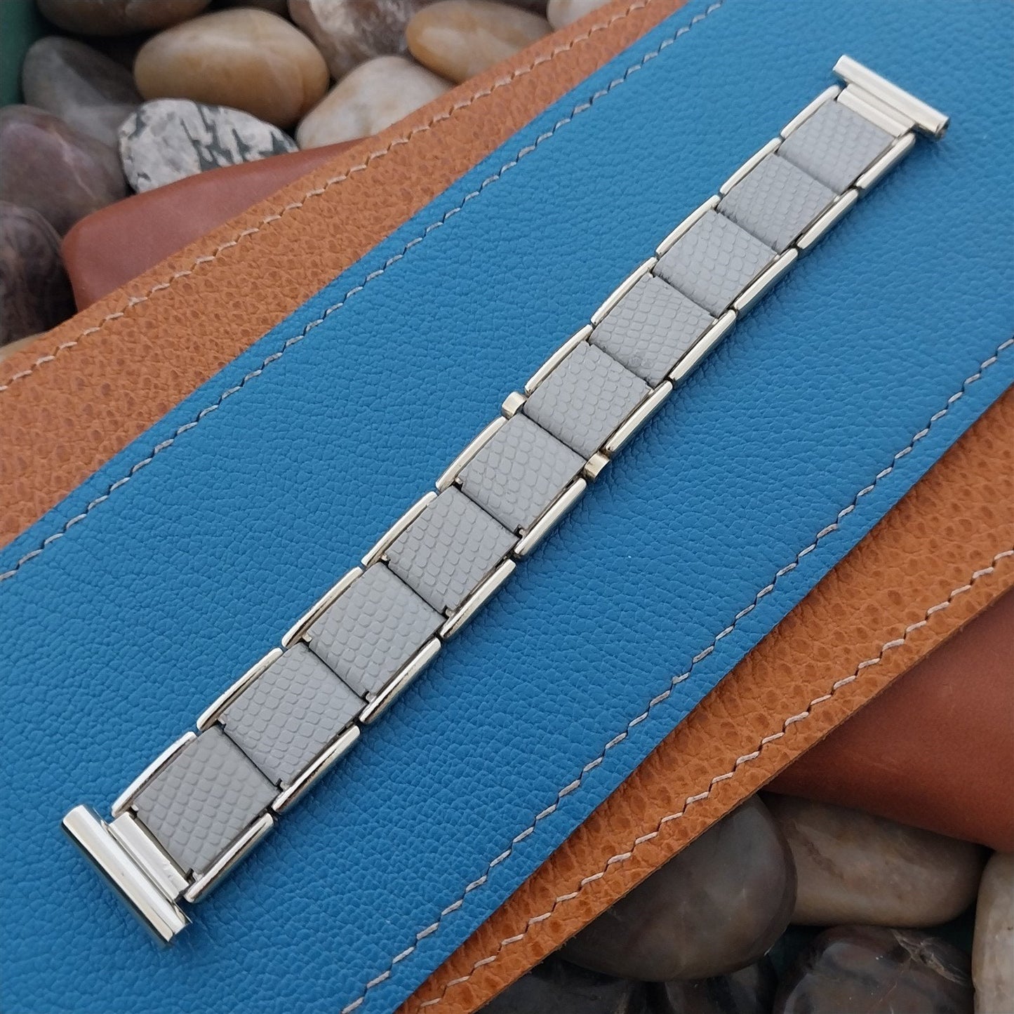 19mm 18mm 16mm Oxydor Swiss Aluminum Gold & Gray nos Unused Vintage Watch Band