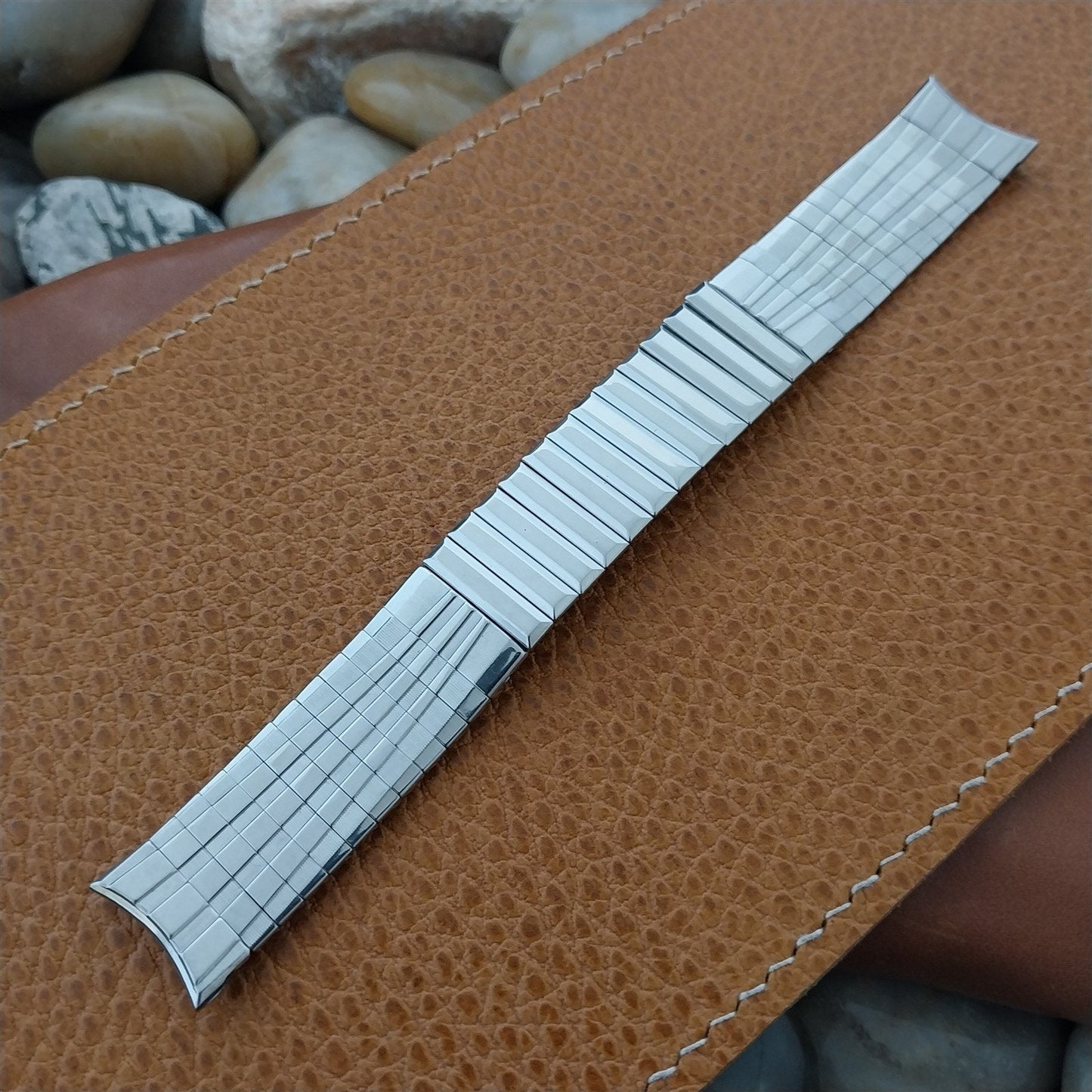 17mm Eton Stainless Steel MCM Expansion nos Unused 1960s Vintage Watch Band