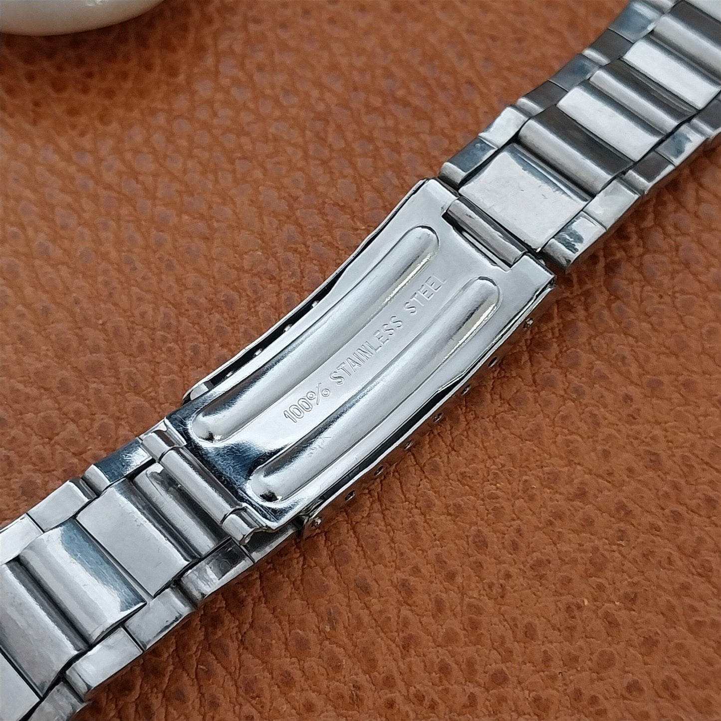 Vintage 18mm Flared Stainless Steel Unused nos Classic 1970s Watch Band