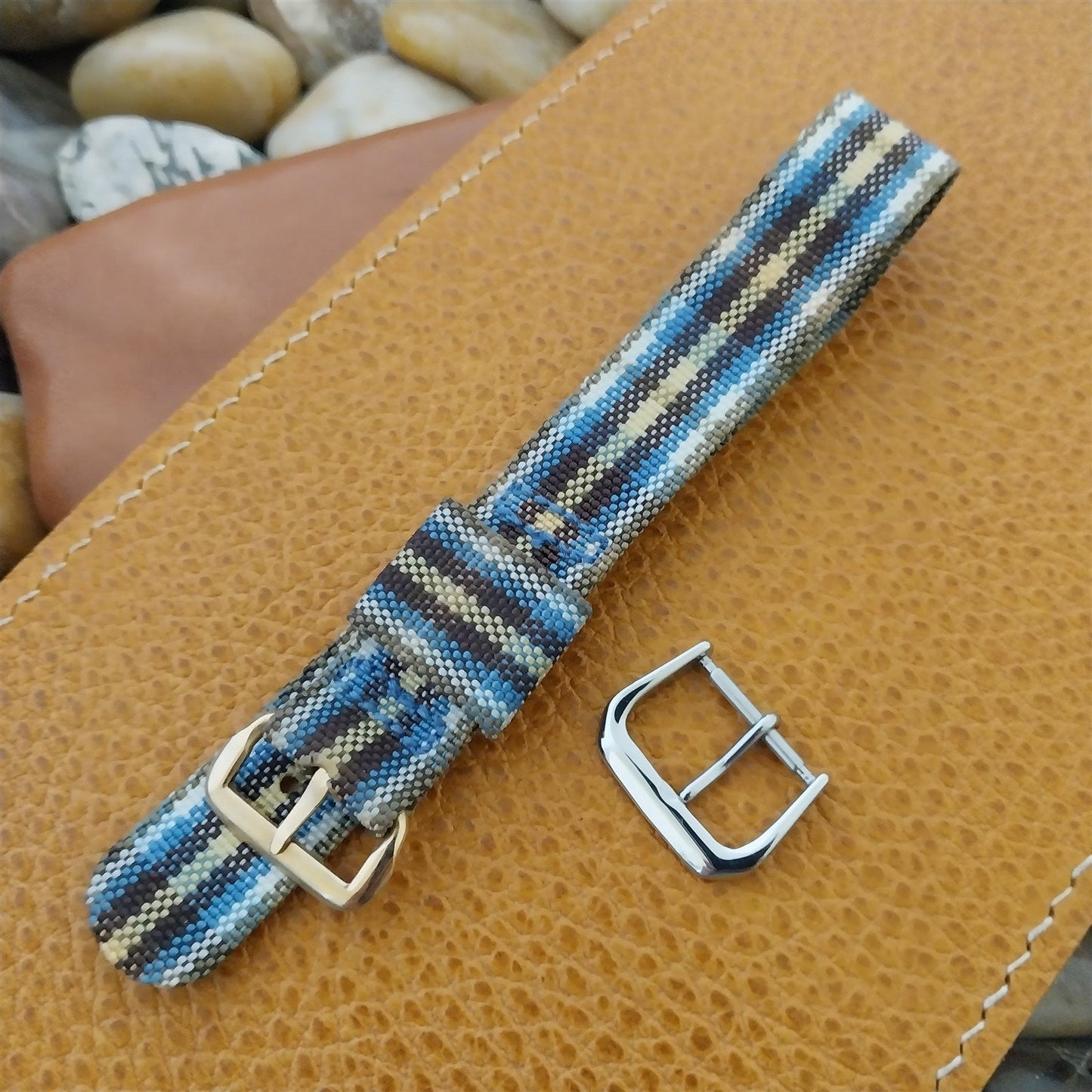 5/8" Madras Plaid Tropical Single Pass Classic Unused 1950s Vintage Watch Band