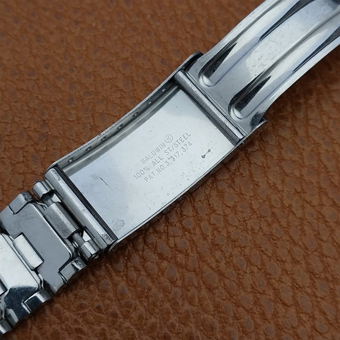 Vintage 17.2mm Stainless Steel Flared Unused nos Classic Watch Band