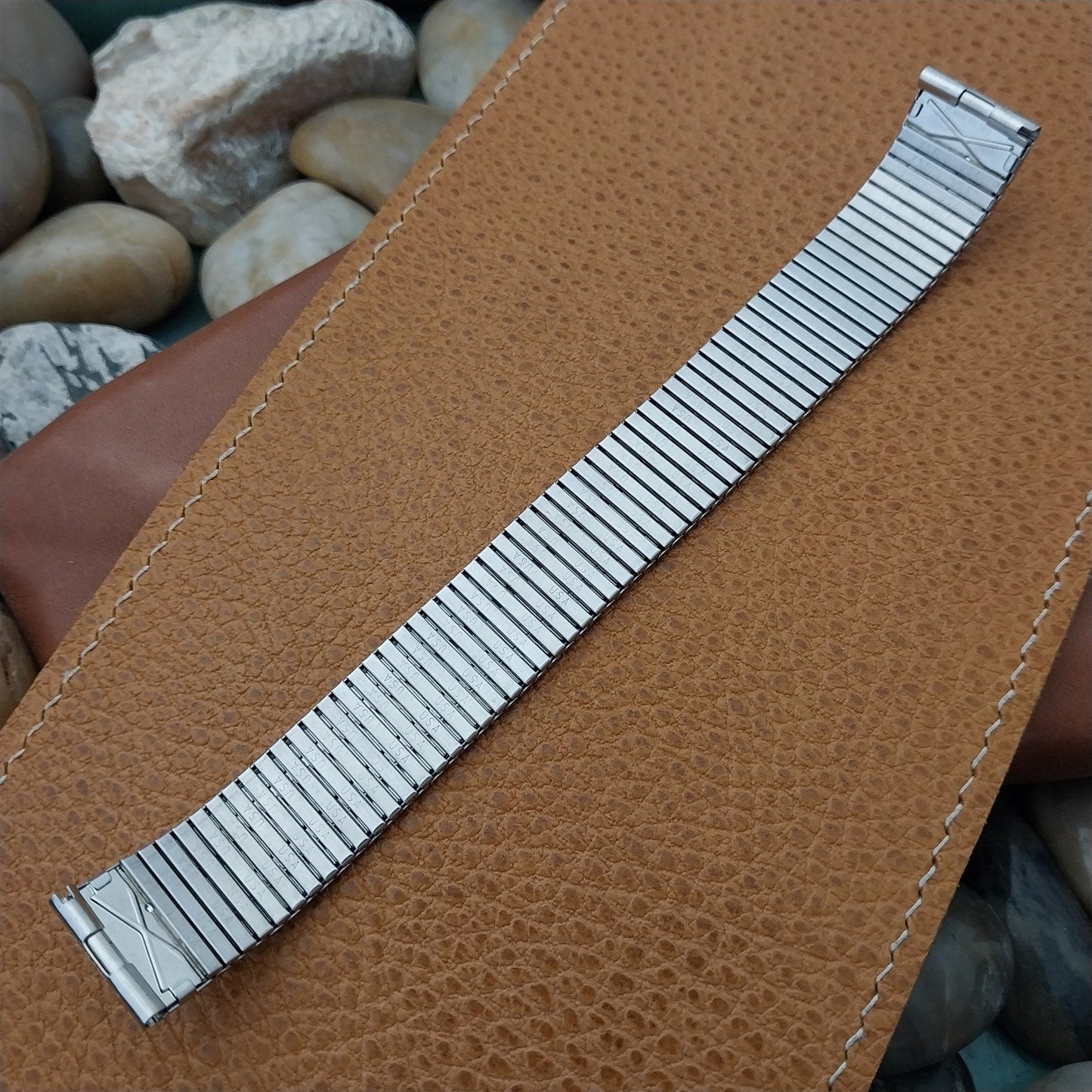 17.2mm Kestenmade Long Stainless Steel nos Unused 1970s Vintage Watch Band