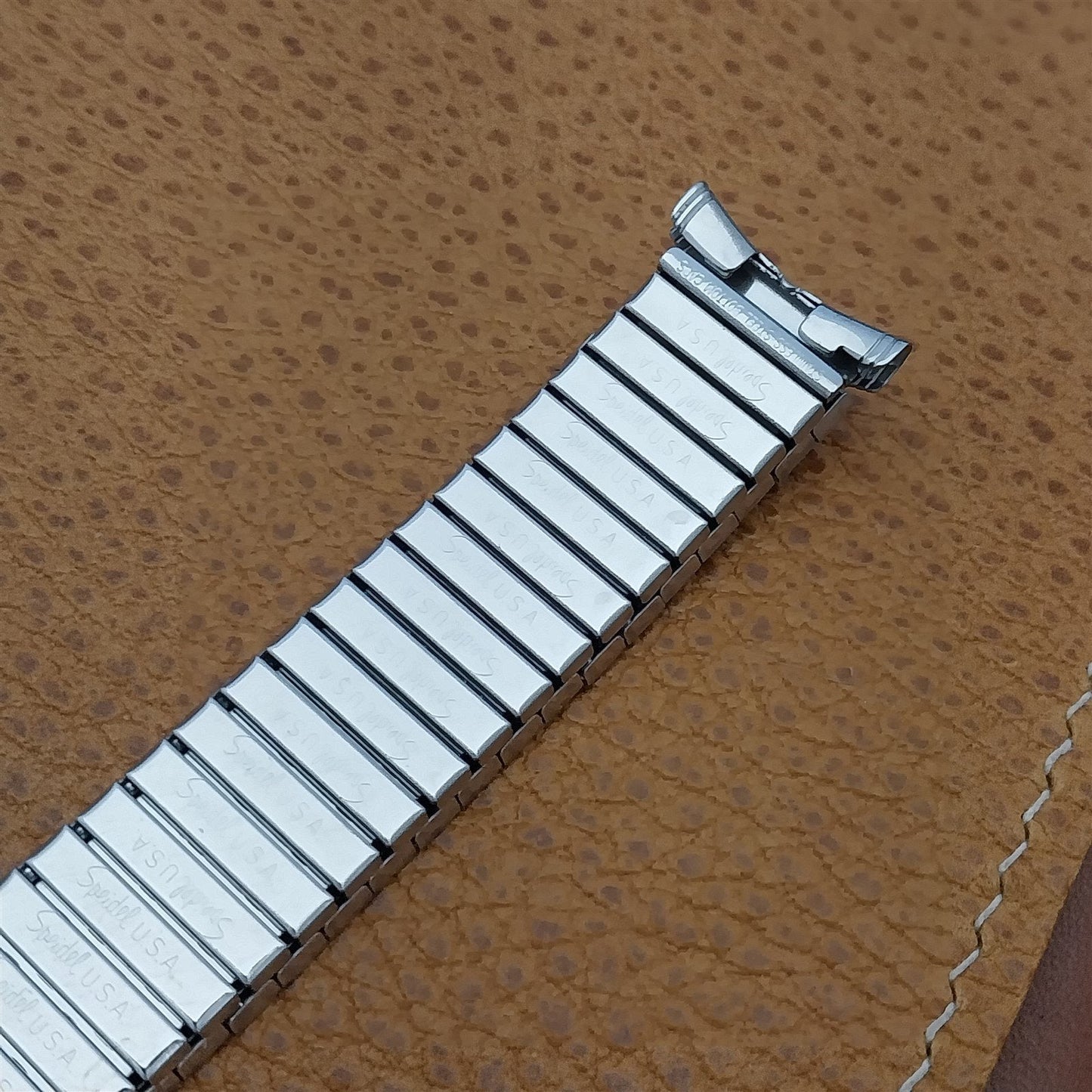 19mm Speidel Radial Wide Brushed Stainless Steel Unused 1970s Vintage Watch Band
