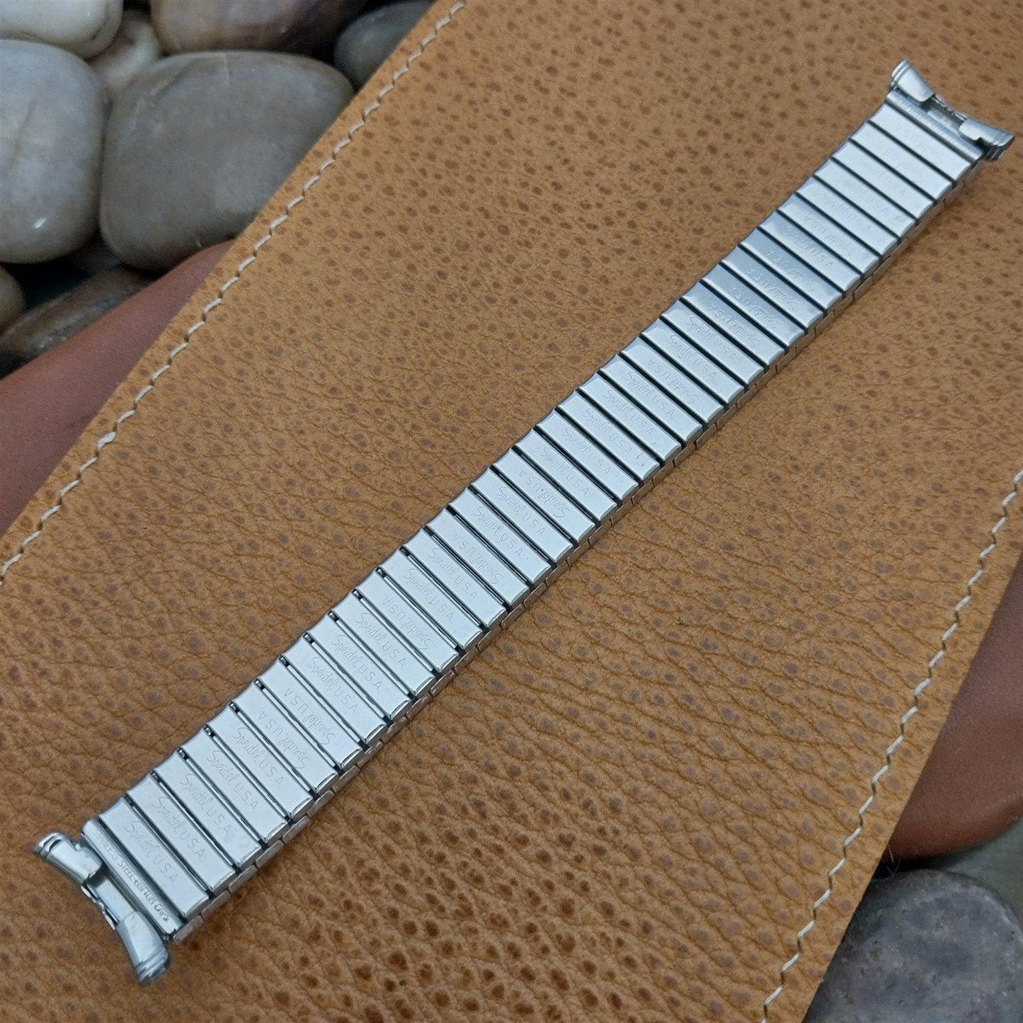 19mm Speidel Radial Wide Brushed Stainless Steel Unused 1970s Vintage Watch Band