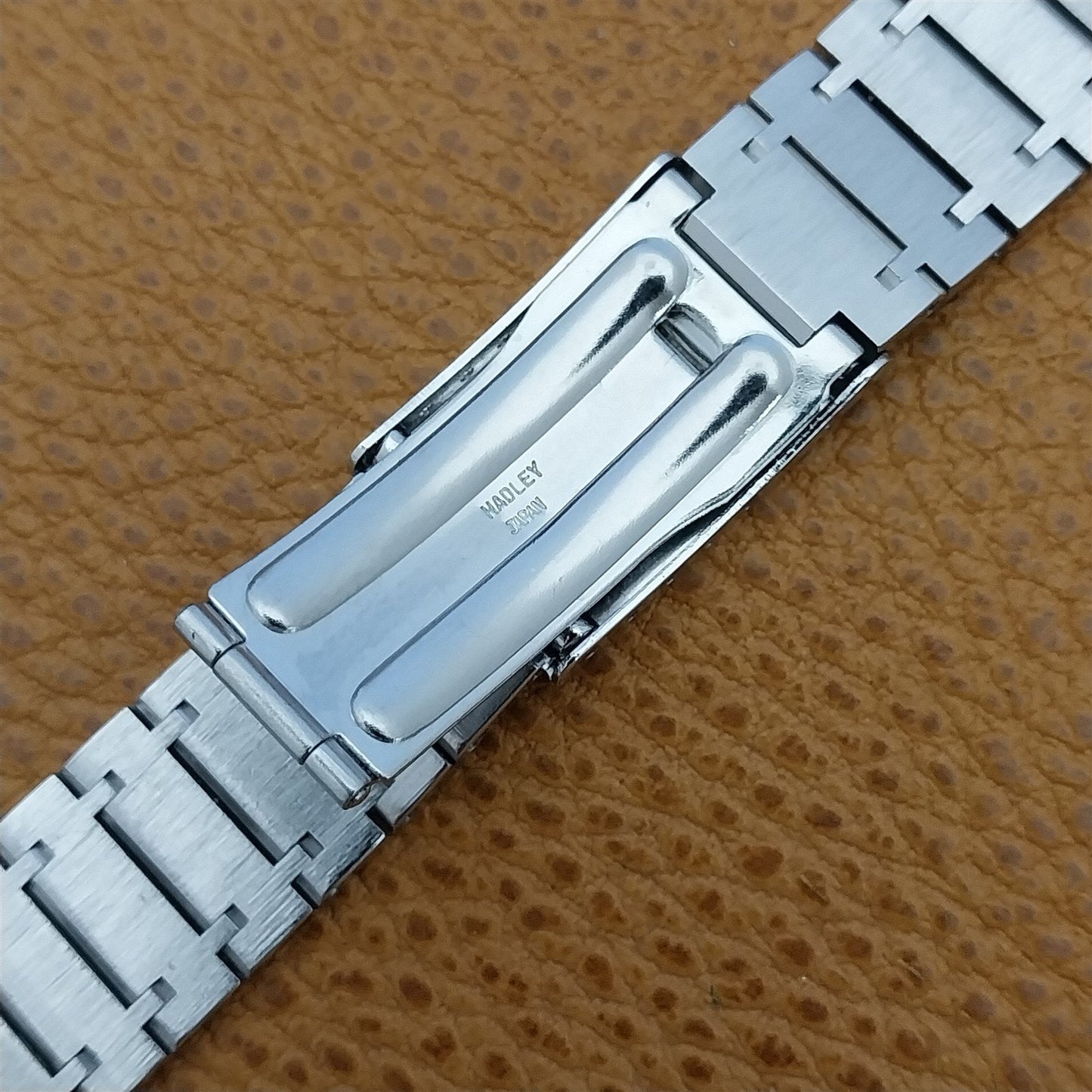 18mm White Gold rgp Hadley Classic nos Unused Vintage Watch Band