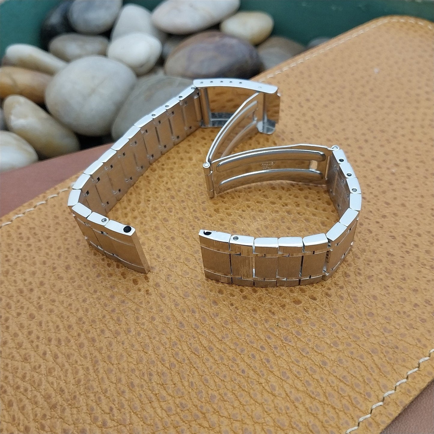 18mm White Gold rgp Hadley Classic nos Unused Vintage Watch Band