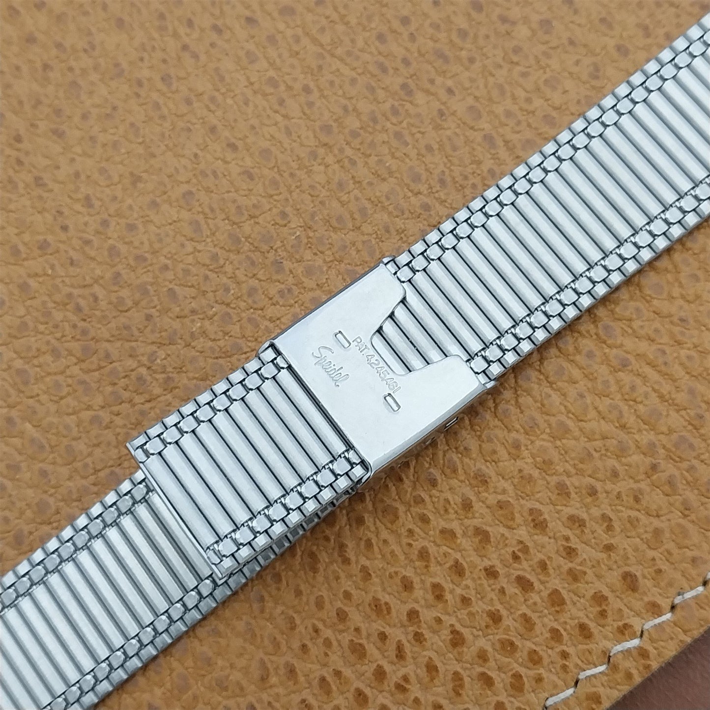 17.2mm Flared Stainless & Gold-Plated LED LCD nos 1970s-1980s Vintage Watch Band