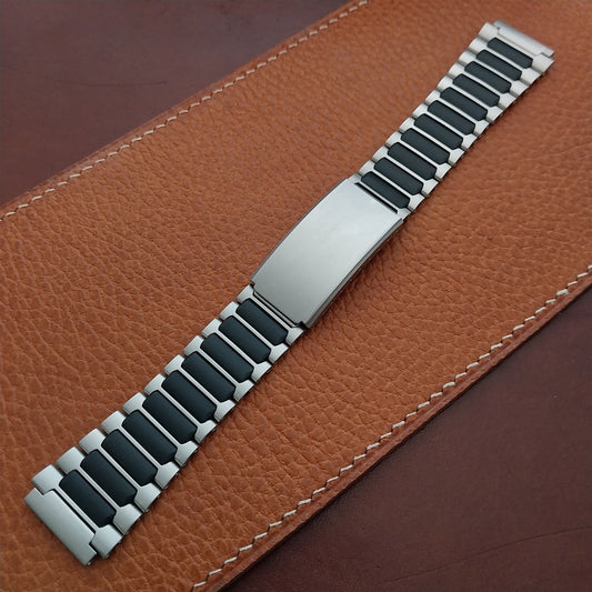 HTF Black Stainless Steel 19mm Flared Unused nos Vintage Watch Band