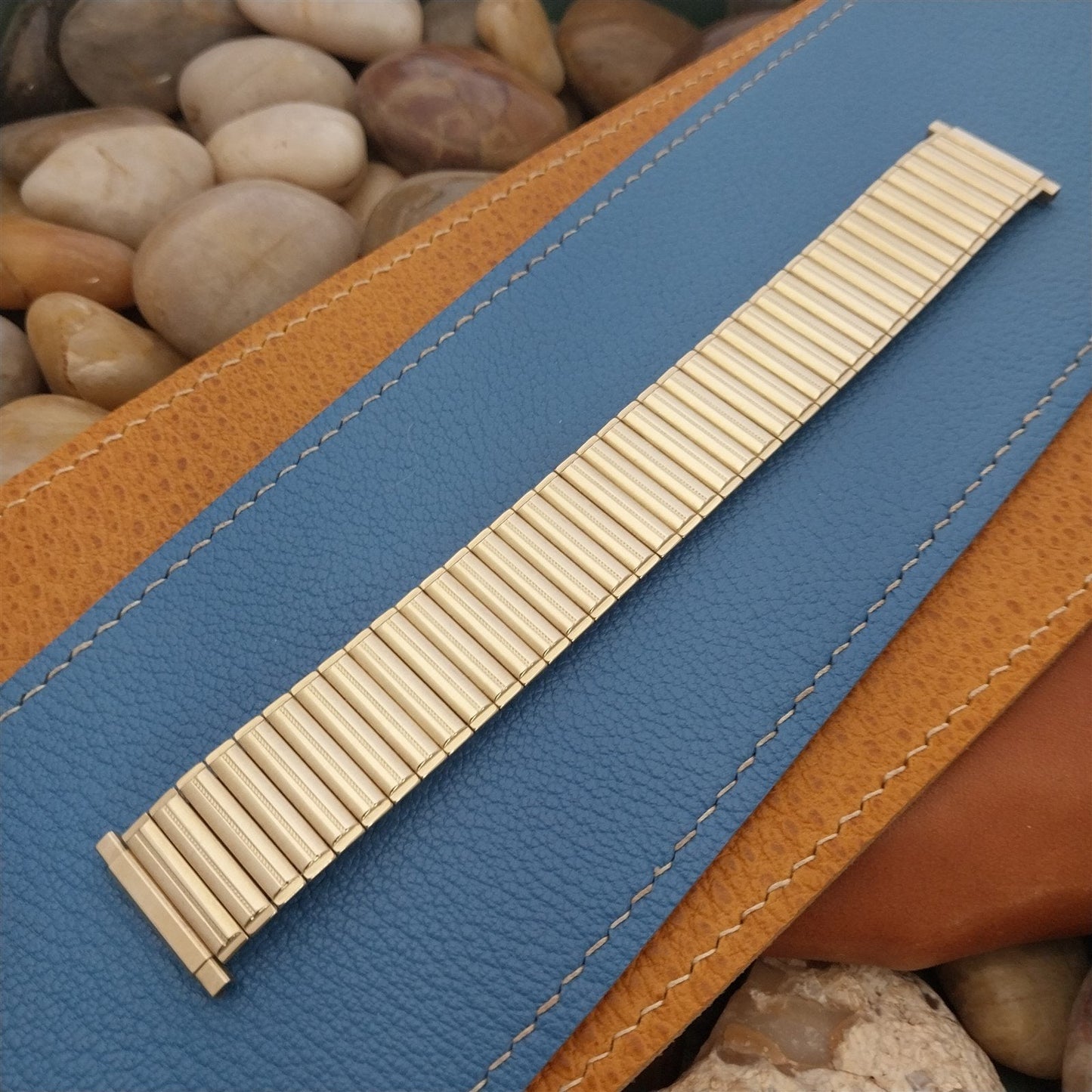 20mm 22mm USA Made Gold rgp Wide Speidel nos Unused 1970s Vintage Watch Band