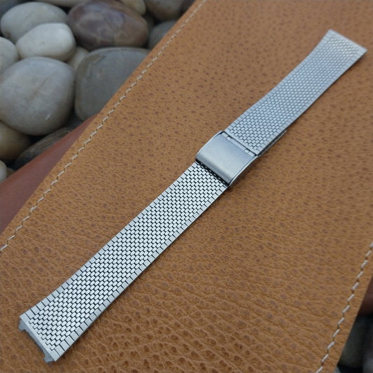 Vintage 2-Piece Stainless Steel 16mm Flared nos Unused Classic Watch Band