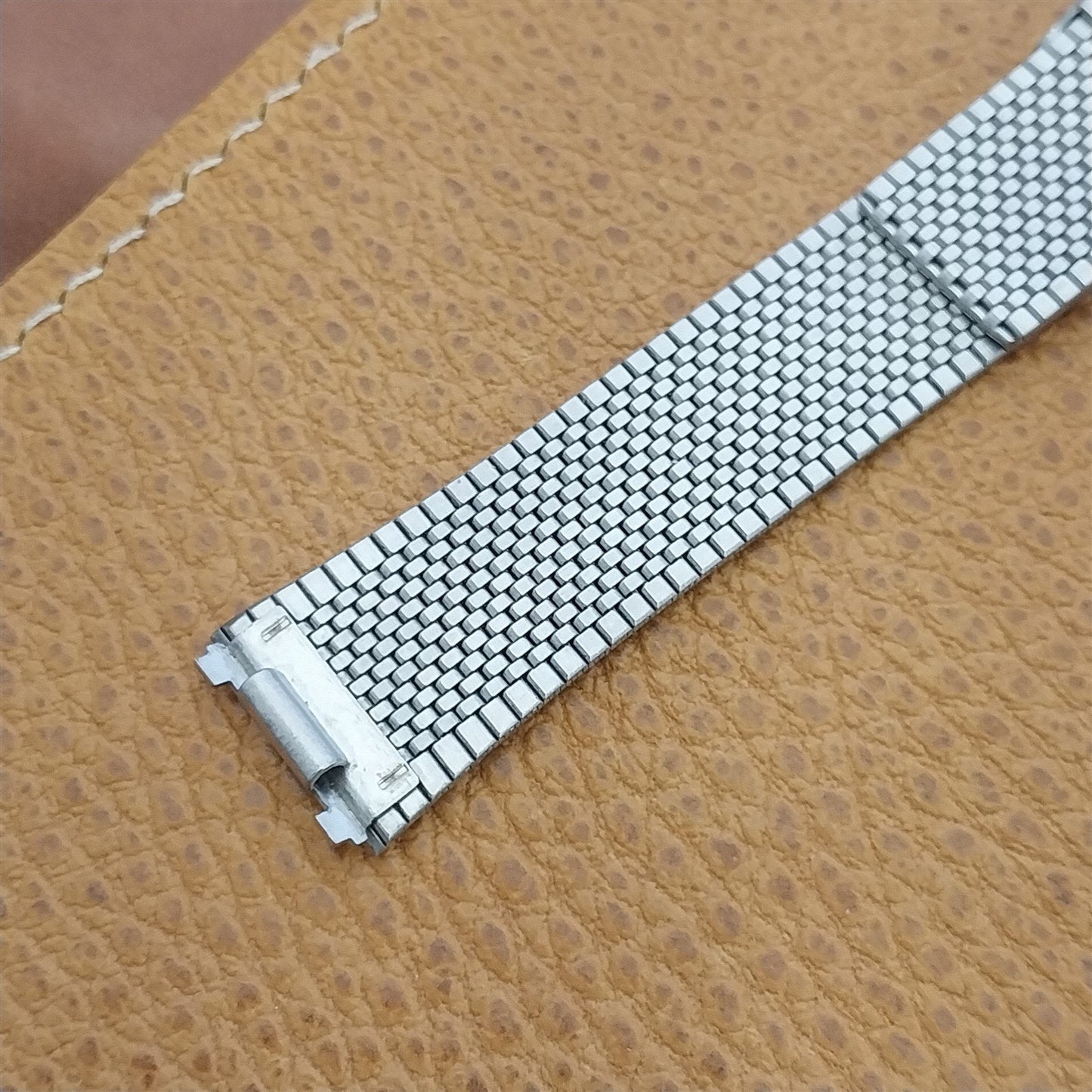 Vintage 2-Piece Stainless Steel 16mm Flared nos Unused Classic Watch Band