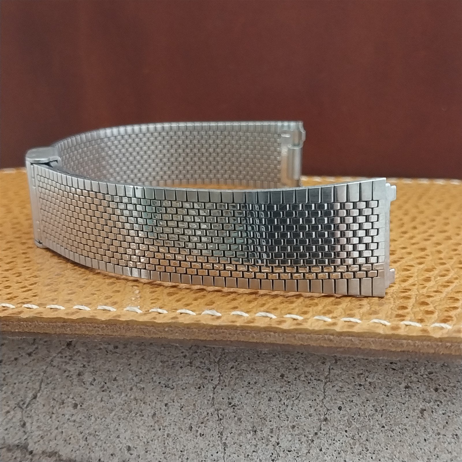 Vintage 2-Piece Stainless Steel 16mm Flared nos Unused Classic Watch Band