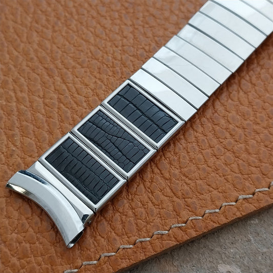 Vintage 19mm 18mm 17mm Stainless Steel & Alligator Gemex Unused 1950s Watch Band