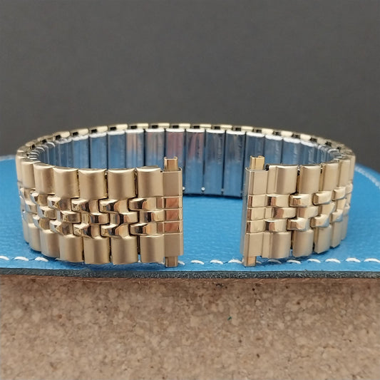 Wide Gold-Tone 22mm 20mm 19mm Speidel Long Unused 1980s Vintage Watch Band