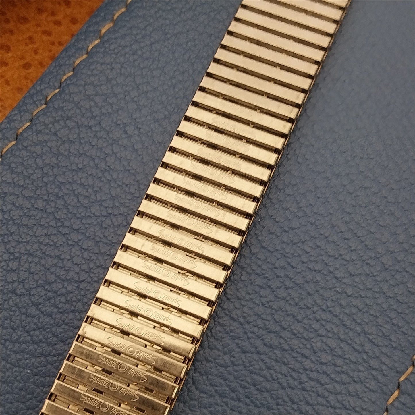 1970s Speidel Gold-Tone nos Flared Thinline Vintage Watch Band Speidel 18mm-22mm