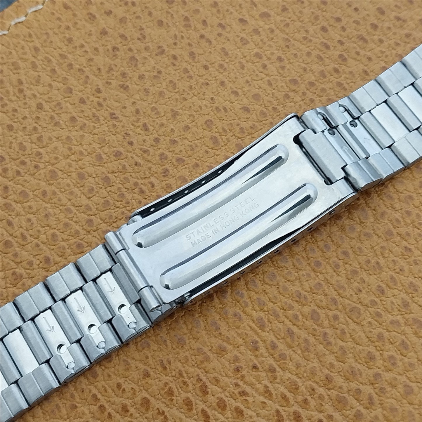 Vintage Caravelle Bulova 17mm Flared Classic Stainless Steel Watch Band