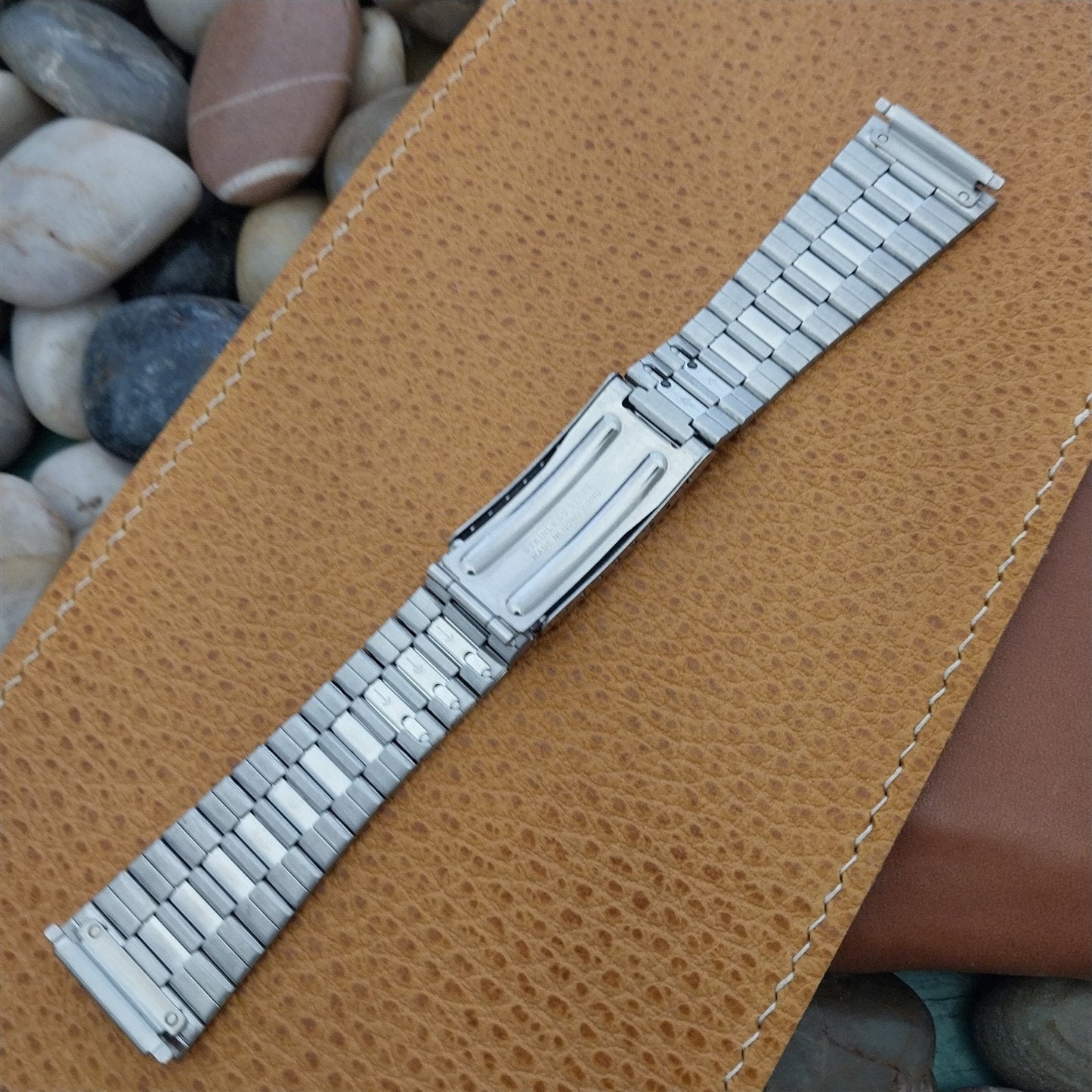 Vintage Caravelle Bulova 17mm Flared Classic Stainless Steel Watch Band