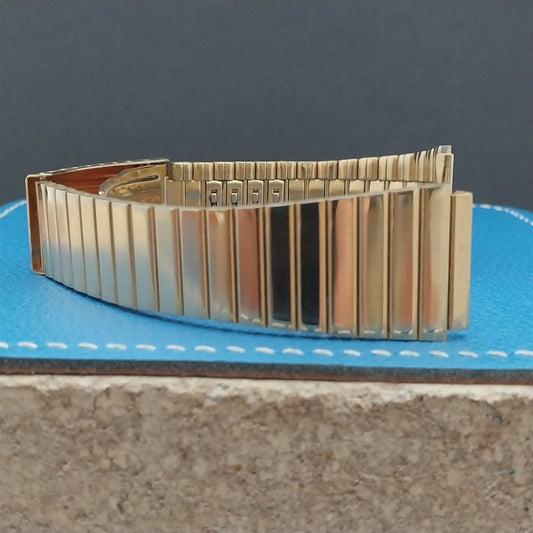 Timeband 19mm Flared Gold-Plated LED Classic NOS 1970s-1980s Vintage Watch Band
